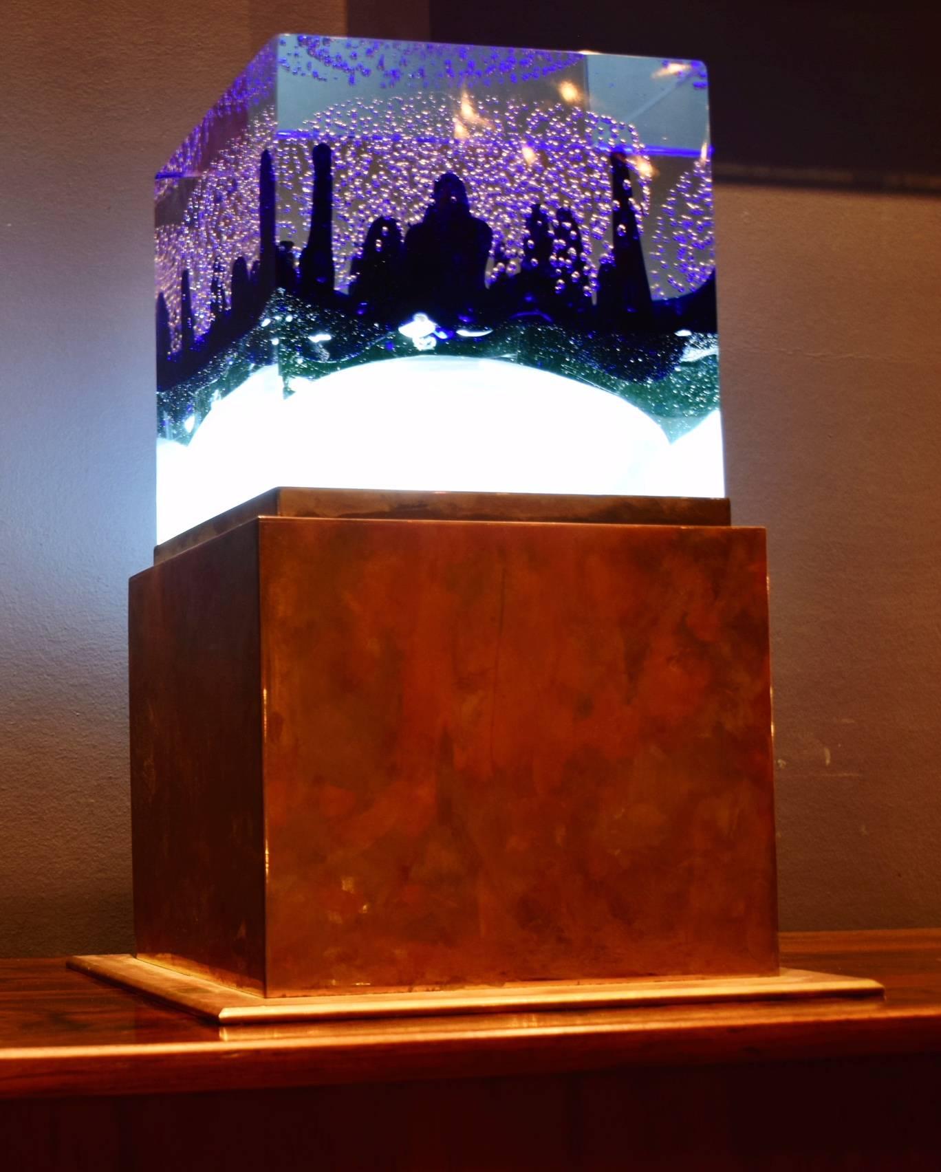 Modern Murano Glass Bubble Design Table Lamp For Sale