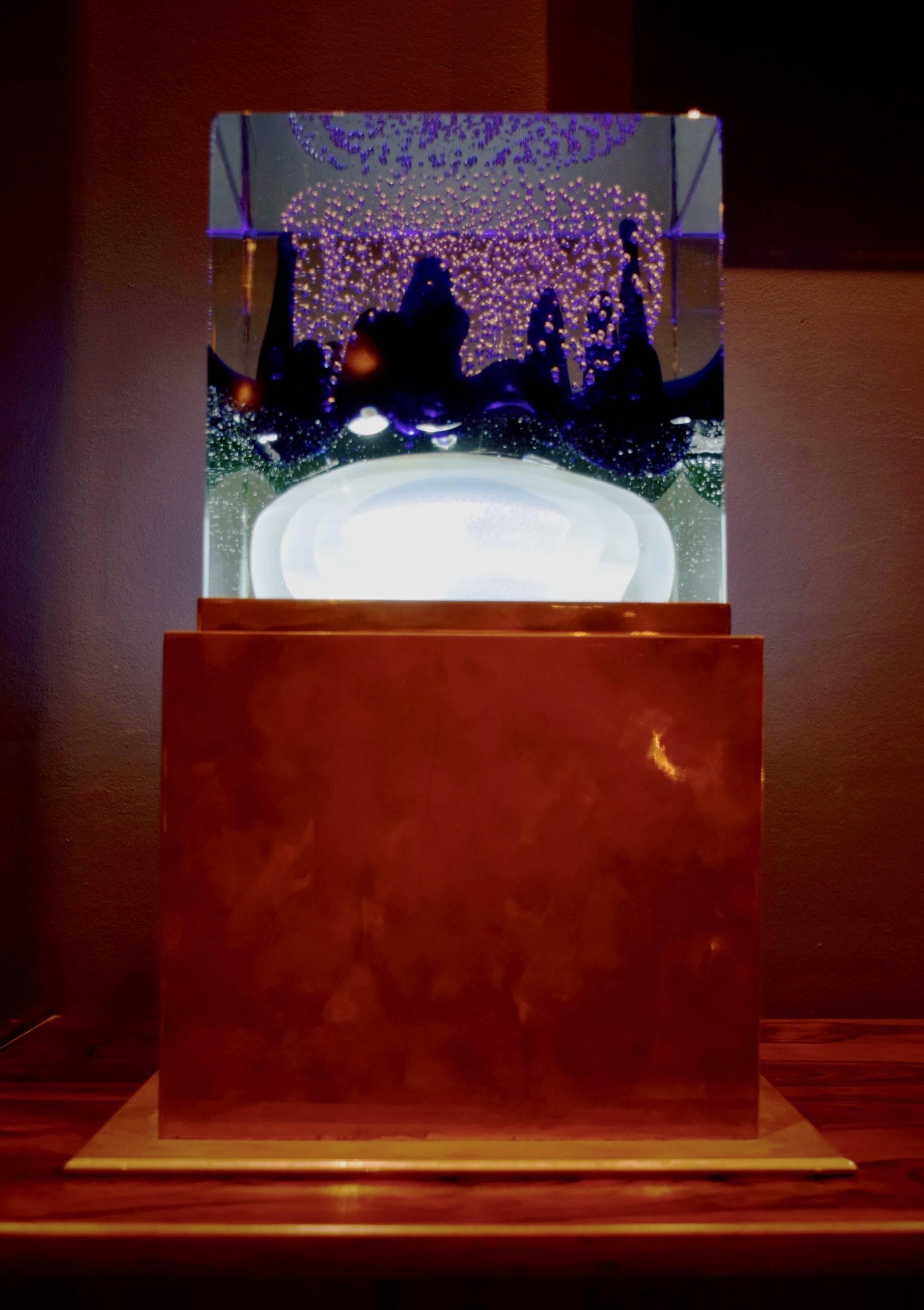 Muranoglas-Tischlampe im Blasendesign (Ende des 20. Jahrhunderts) im Angebot