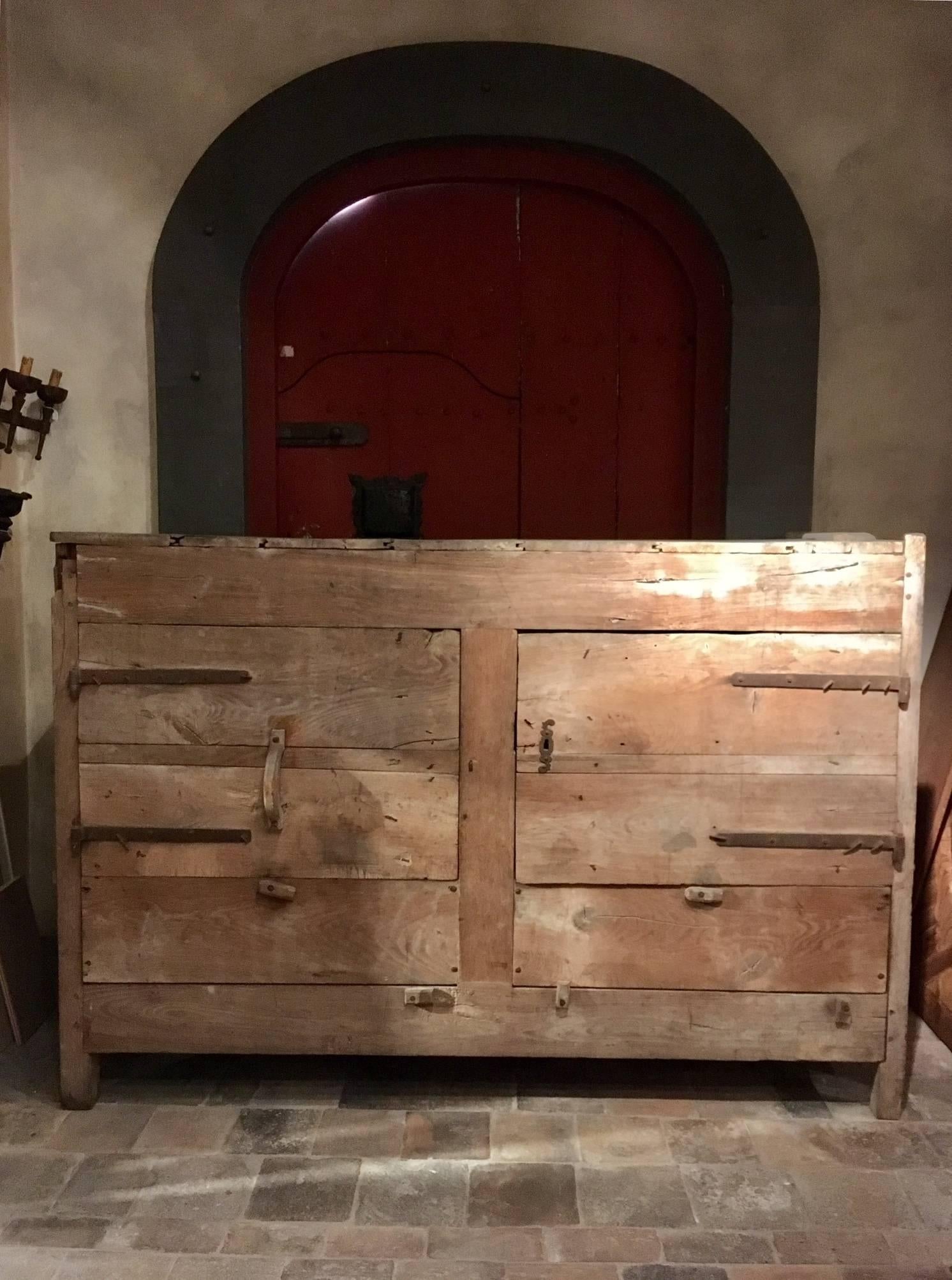 French Beautiful and Very Large Rustic Late 17th Century Rural Stock Cabinet