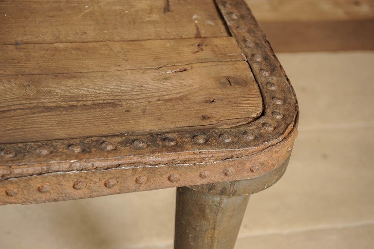Table Made of Early 20th Century French Industrial Materials 5