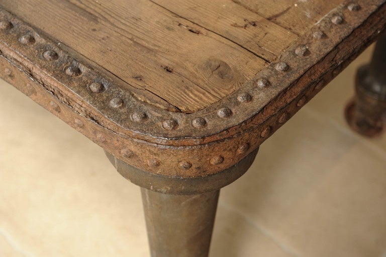 Table Made of Early 20th Century French Industrial Materials 6