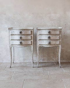 Pair of Antique French Patinated Wooden Bedside Tables, 19th Century