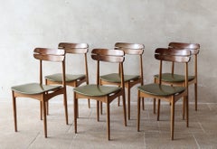 Set of six vintage Italian wooden dining chairs in Scandinavian design