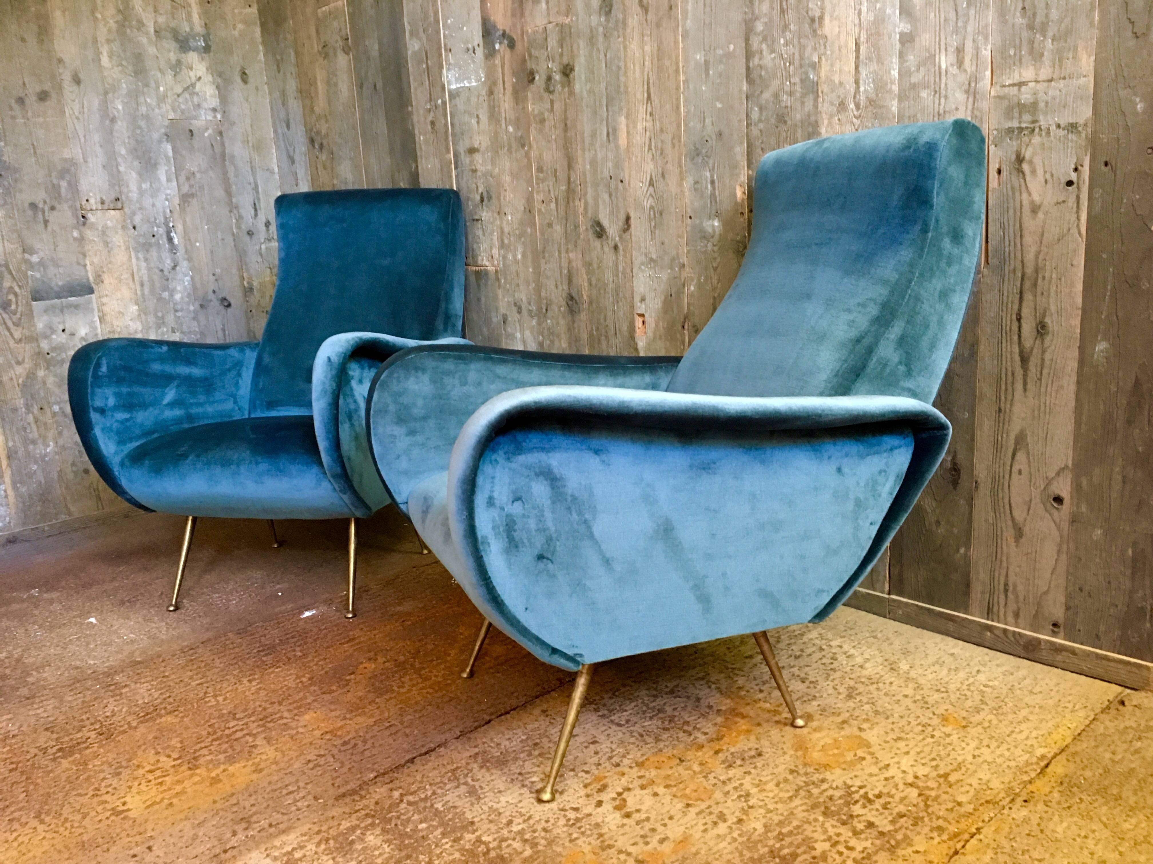 Beautiful Pair of Mid-Century Modern Marco Zanuso Lady Chairs In Good Condition In Baambrugge, NL