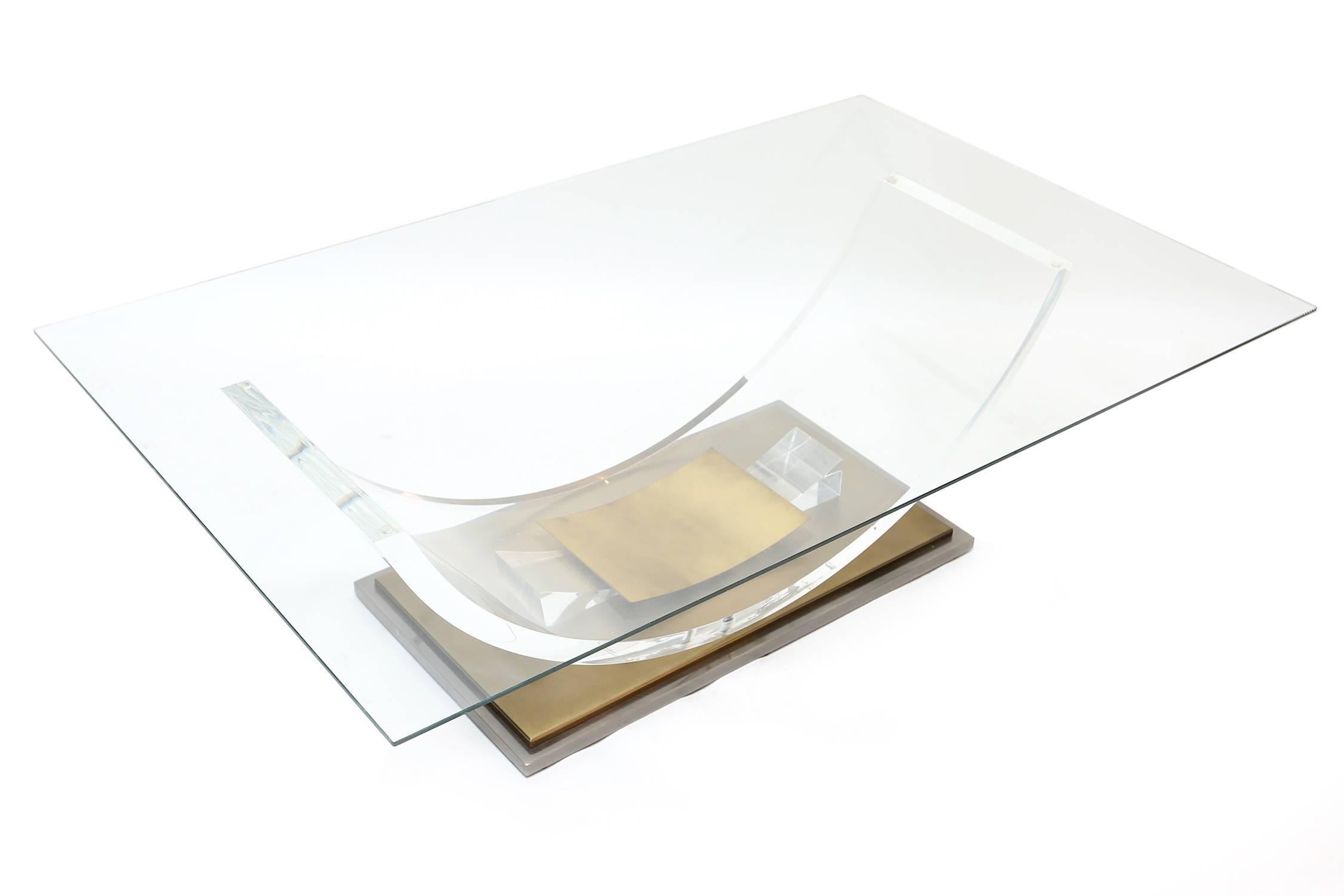 Modern Arched Lucite Coffee Table
