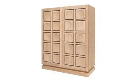 Brutalist Natural Oak Bar Cabinet