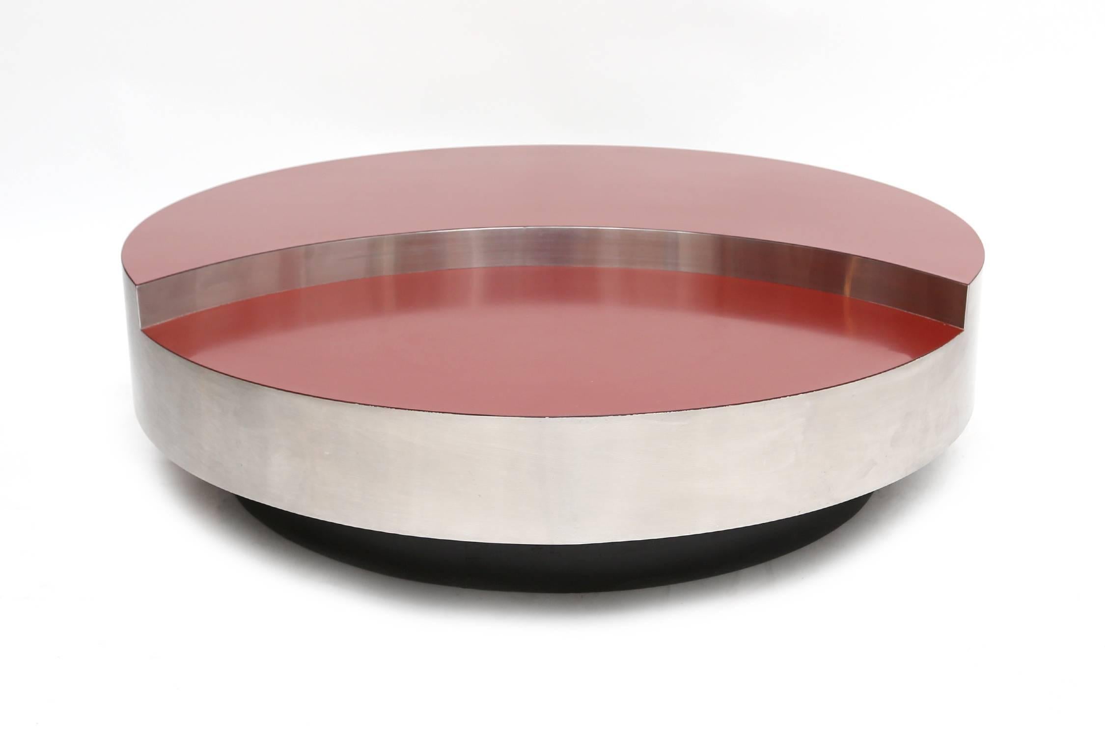Modern Willy Rizzo Revolving Coffee Table