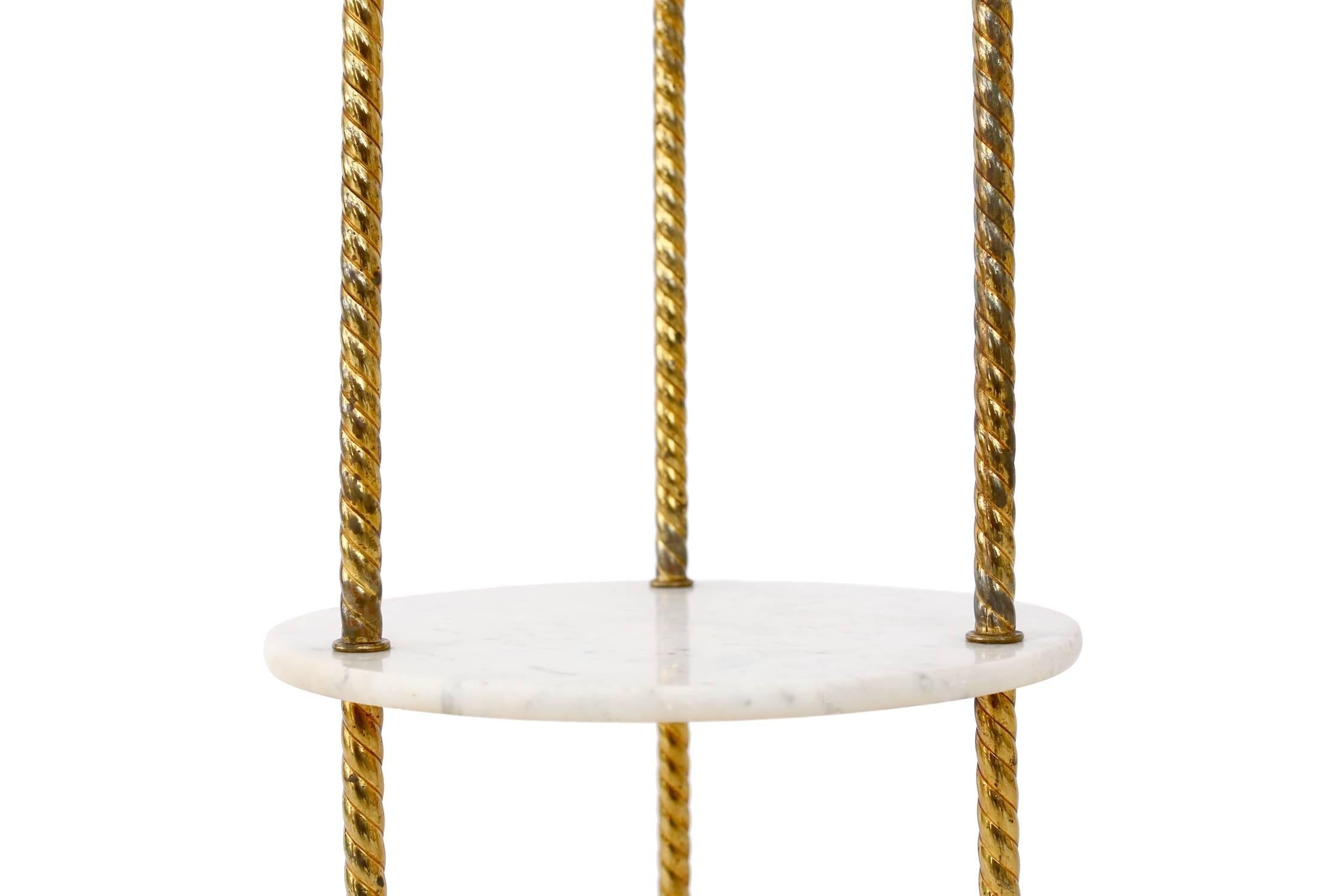 Marble and Brass Side Table In Excellent Condition In Antwerp, BE