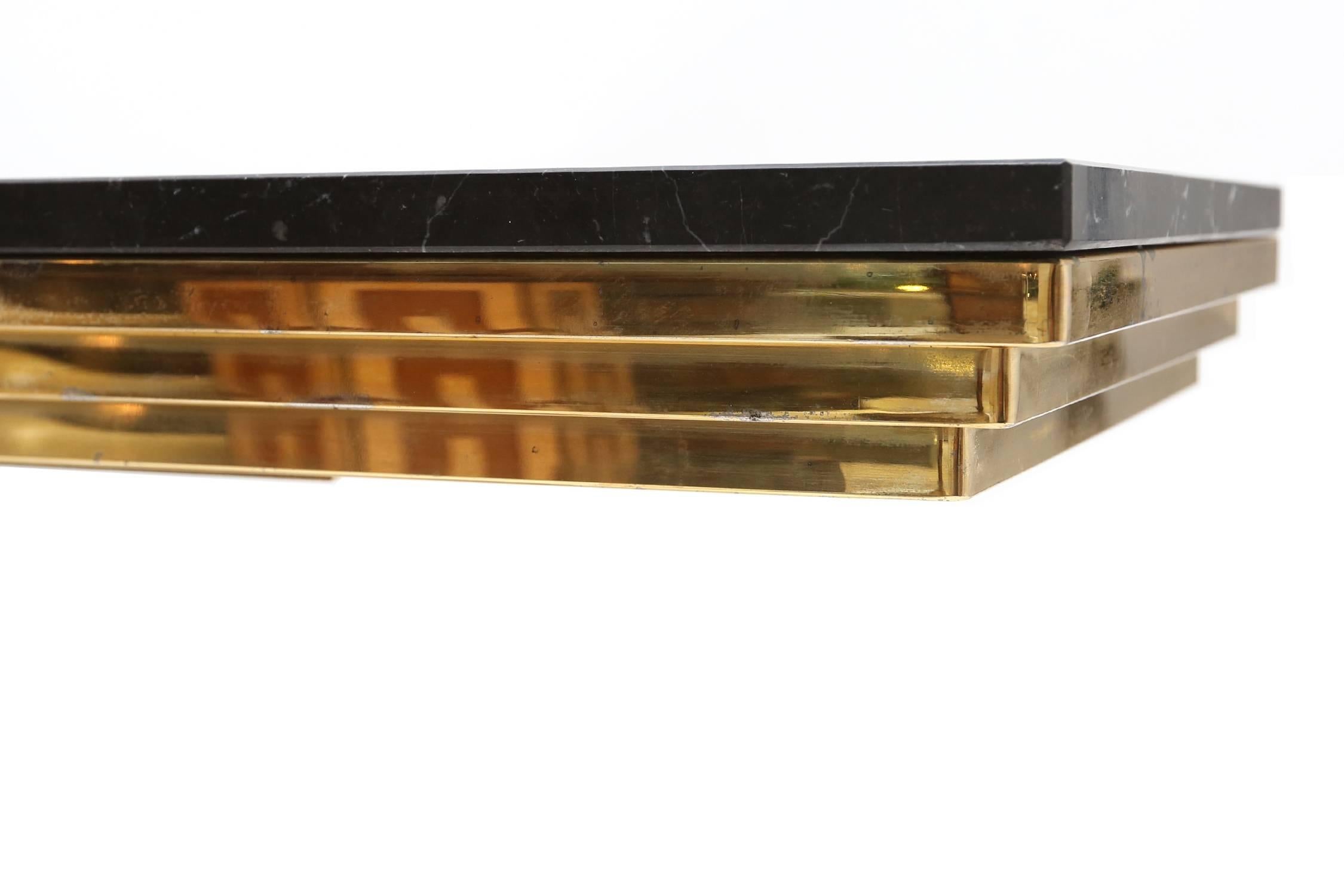 Late 20th Century Nero Marble and Perspex Console