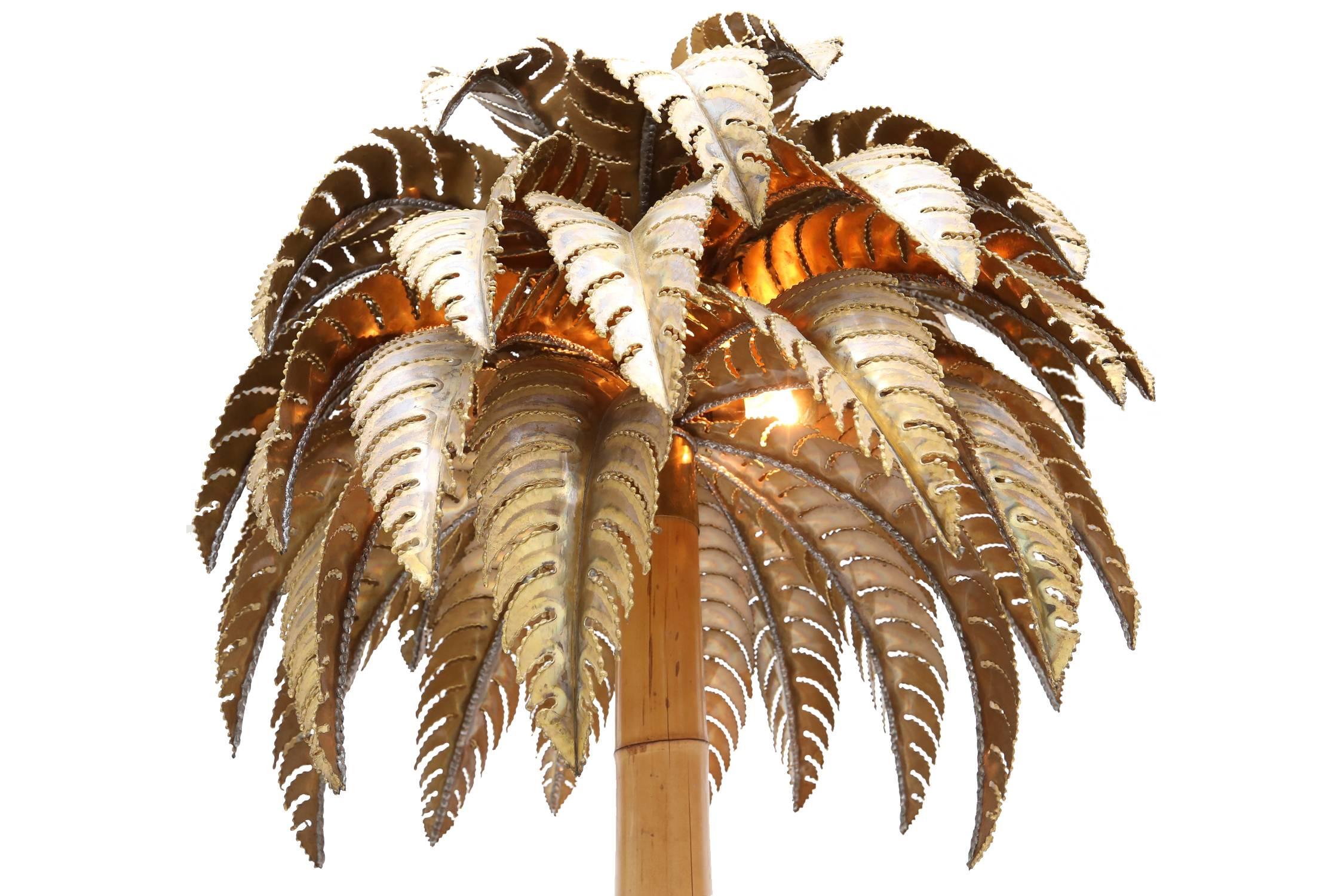 French Bamboo Palm Tree Floor Lamp