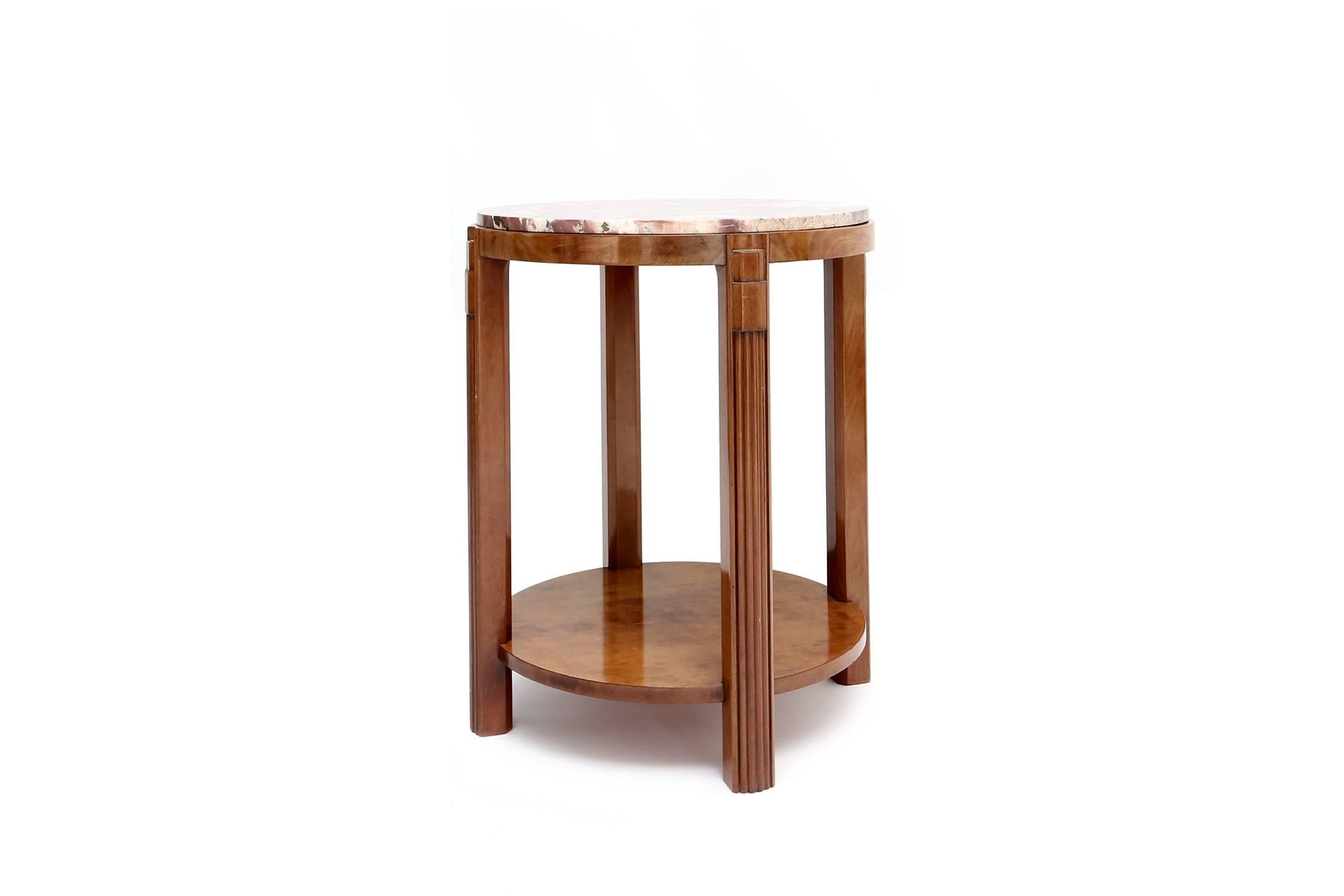 Art Deco side table
designed by Geo Bontinck
red marble mahogany.
Measures: H 70 cm, Ø 53 cm.