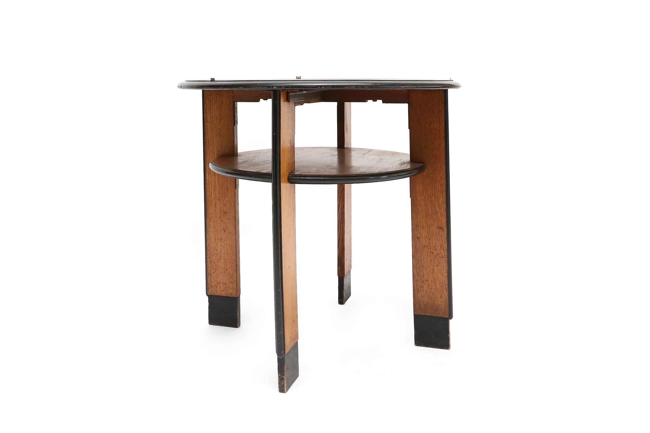 Rare constructivist occasional table
by Huib Hoste, famous Belgian architect who worked with Le Corbusier amongst others.
Designed for a clinic in Bruges in the 1930s.
Measures: H 65 cm, Ø 71 cm.
  