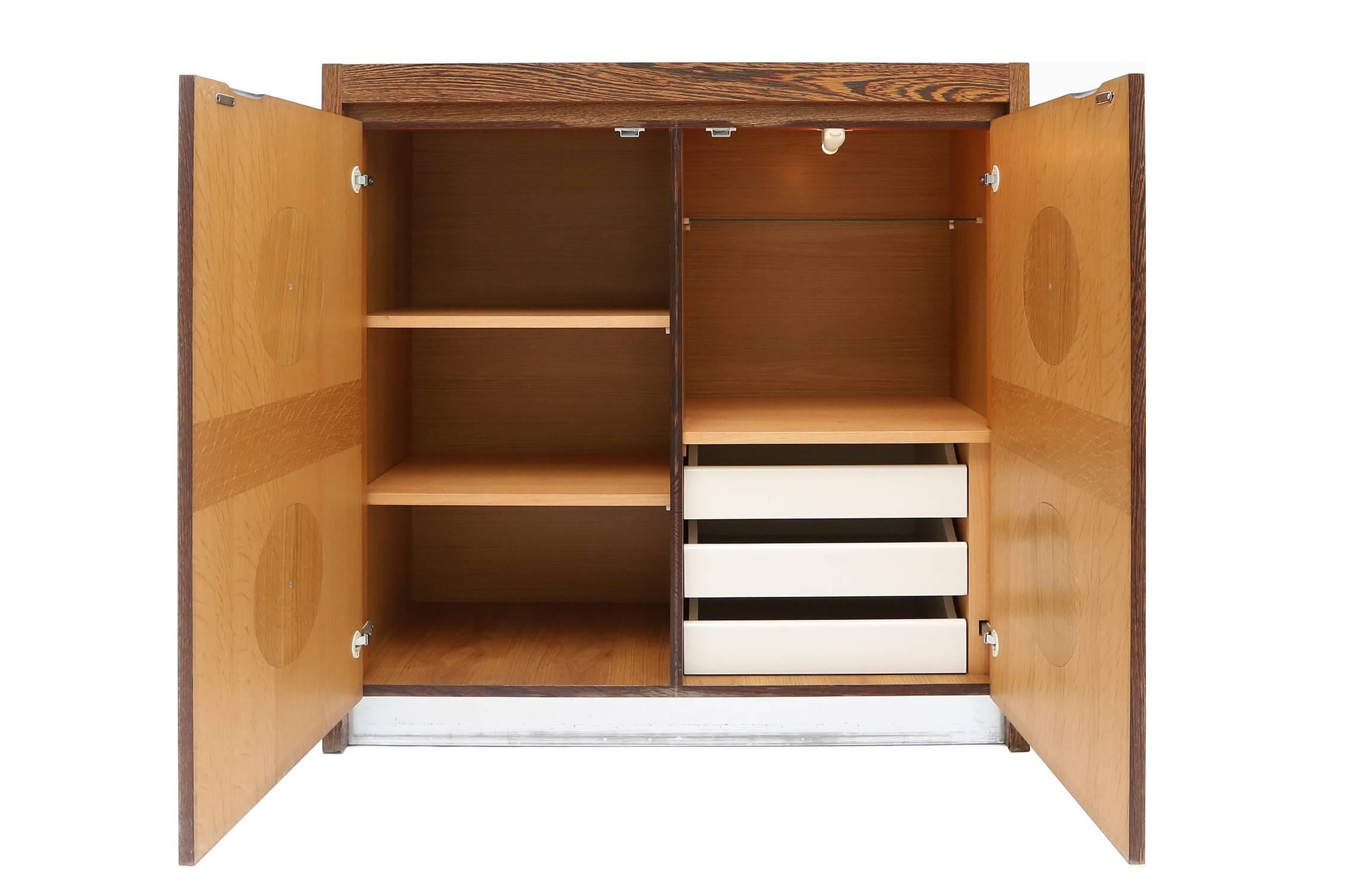 European Mid-century modern minimalist Brutalist  Cabinet