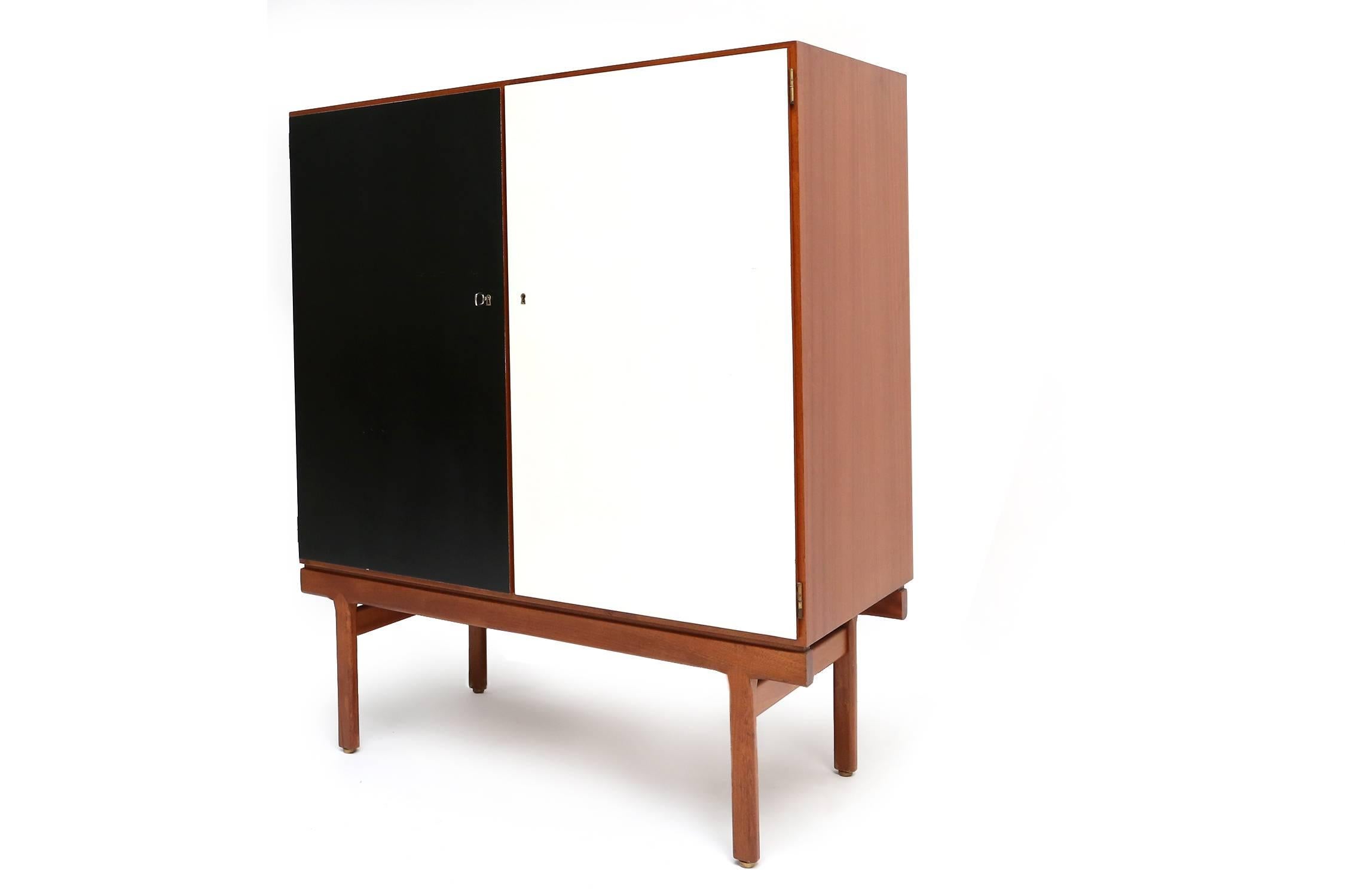Mid-Century Modern Black and White Cabinet