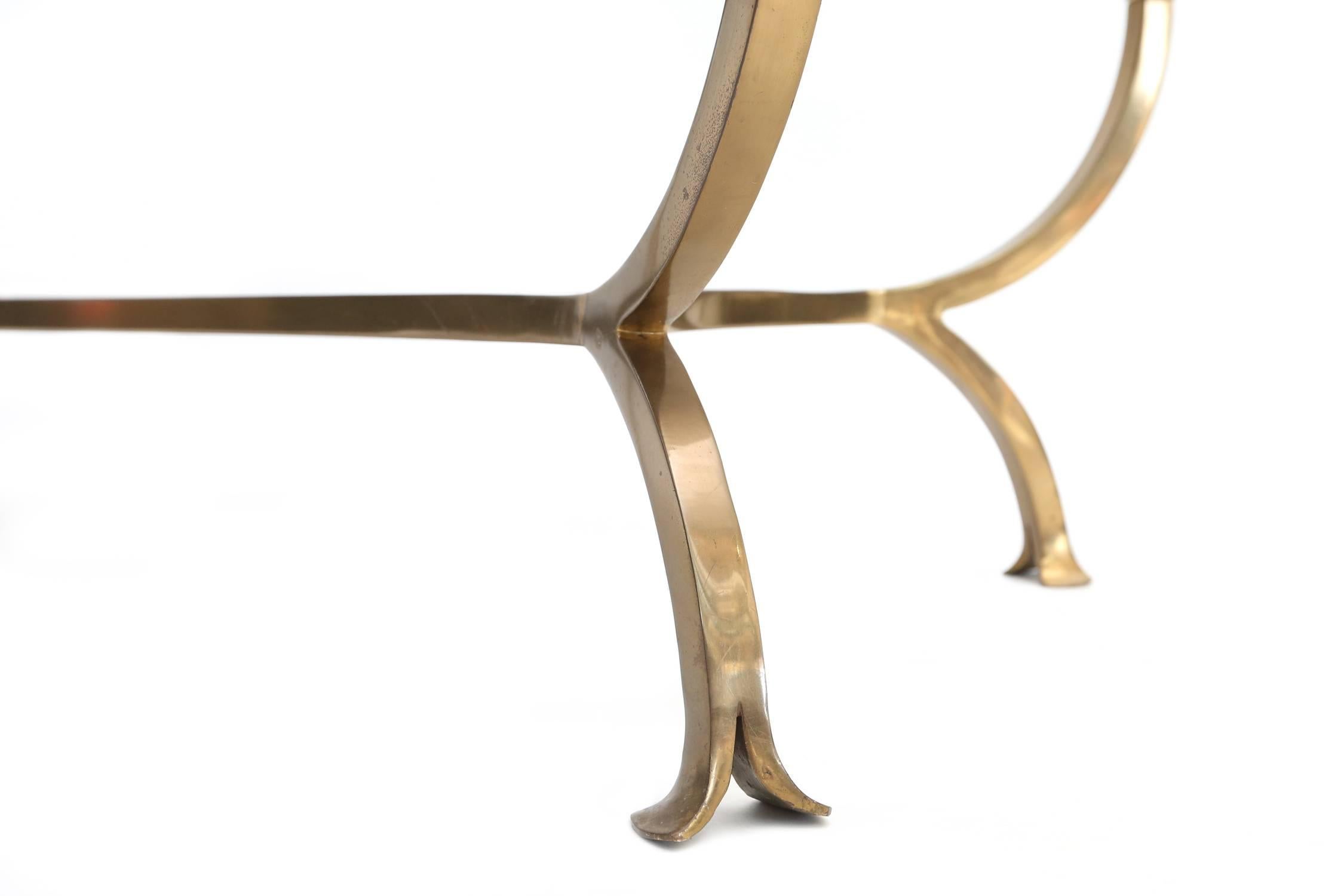 Maison Jansen Brass Swan Coffee Table In Excellent Condition In Antwerp, BE