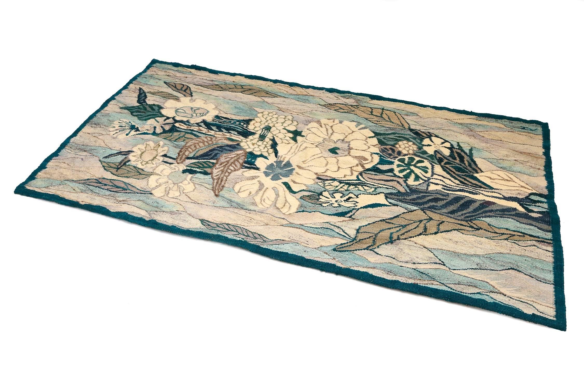 Original 1970s handmade woolen tapestry
depicting a floral scenery
monogrammed HK
designed in Gdansk, Poland.
L 210 cm, W 100 cm.