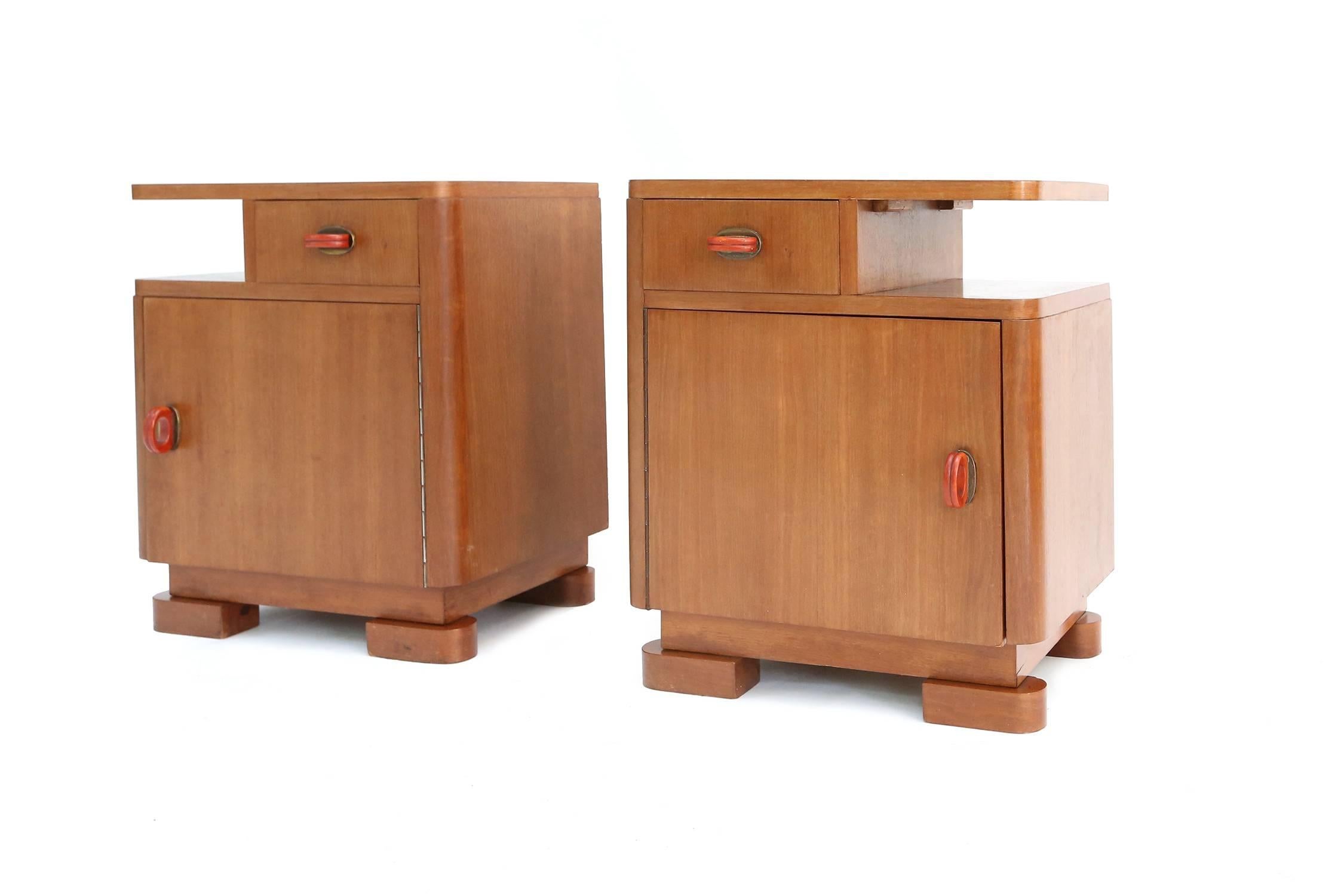't Woonhuys Art Deco Bed Side Tables In Excellent Condition In Antwerp, BE