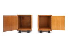 Art deco Amsterdam School Pair of oak Nightstands