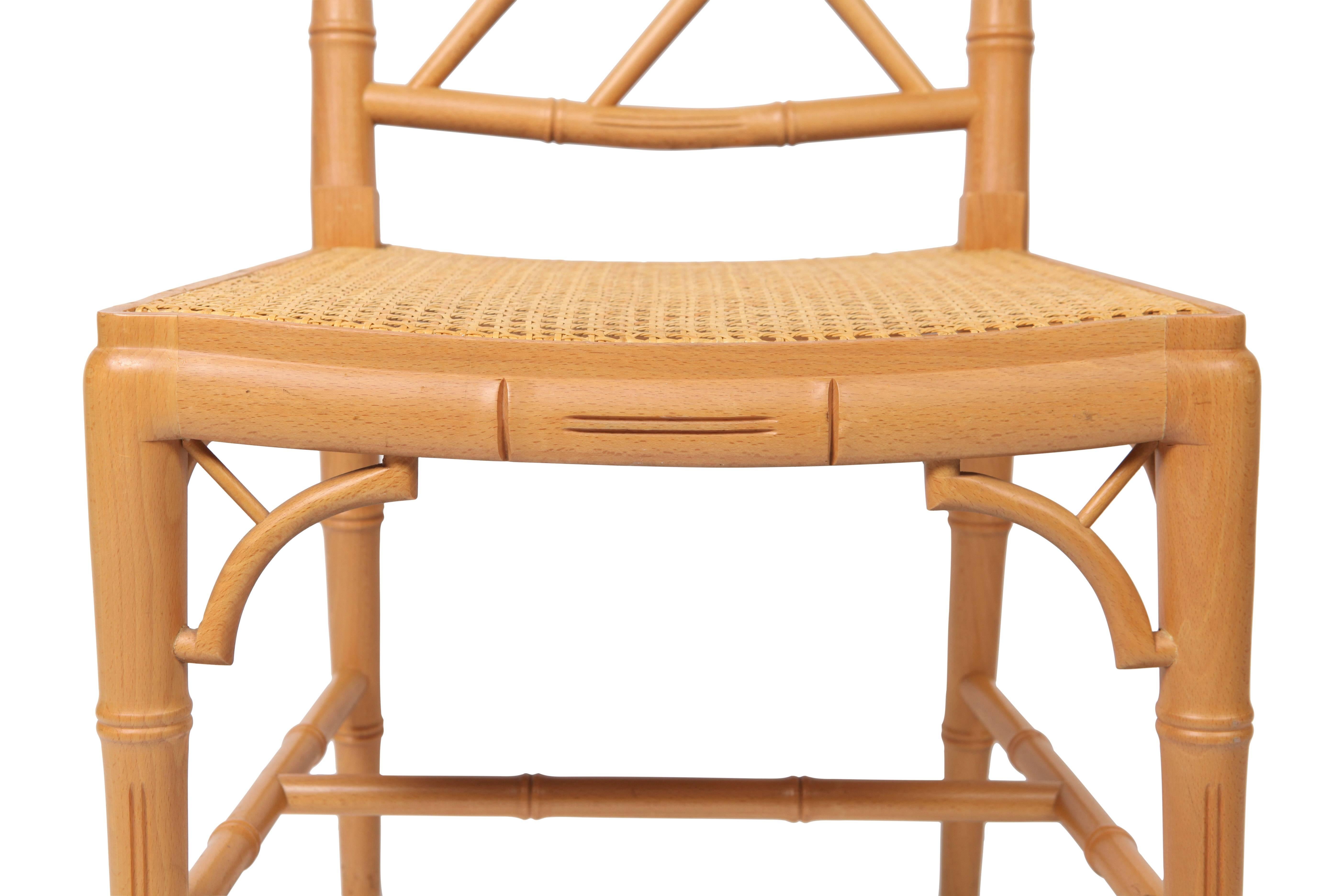 Late 20th Century Hollywood Regency Bamboo Chairs