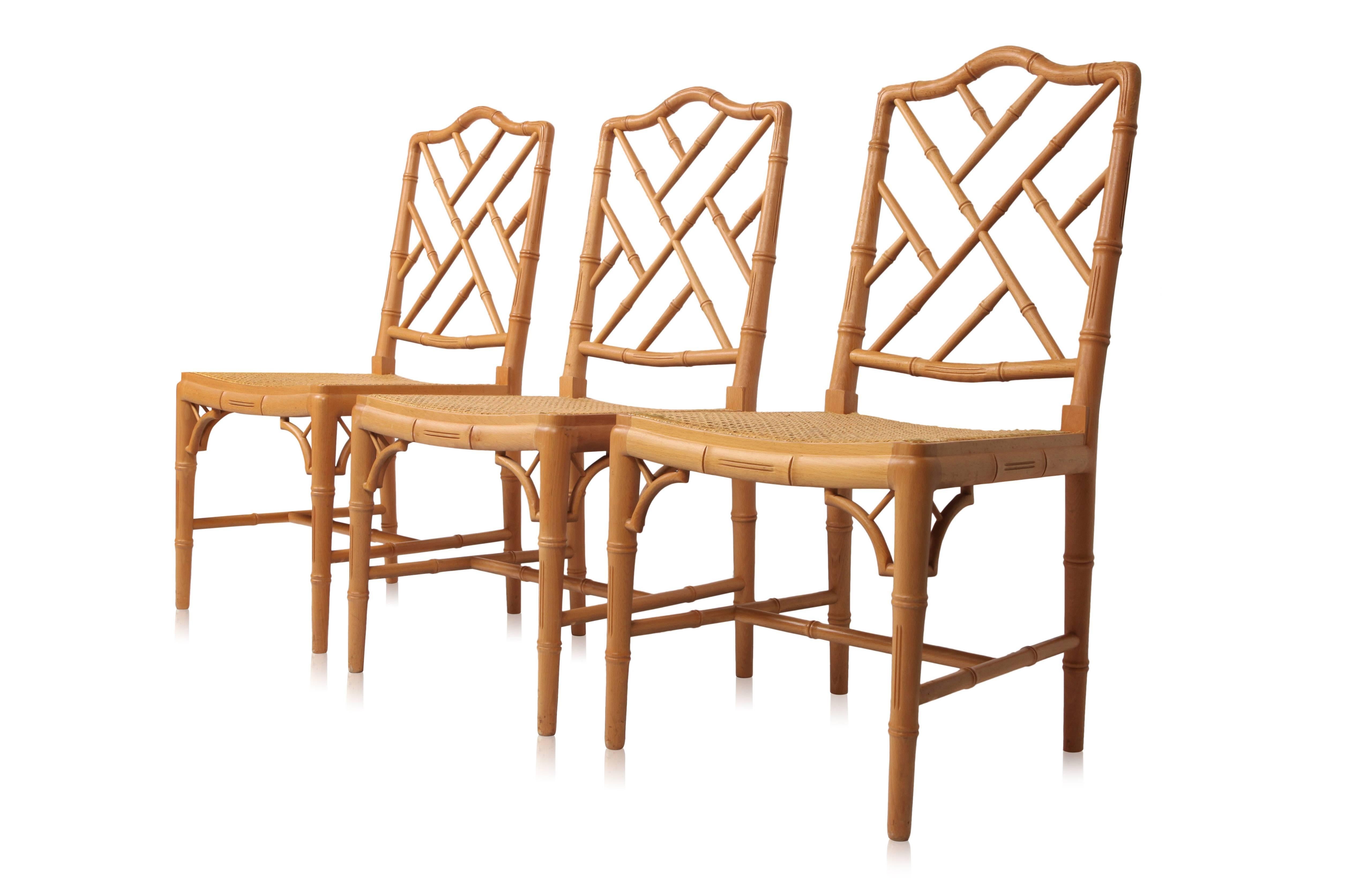 Hollywood Regency Bamboo Chairs In Excellent Condition In Antwerp, BE