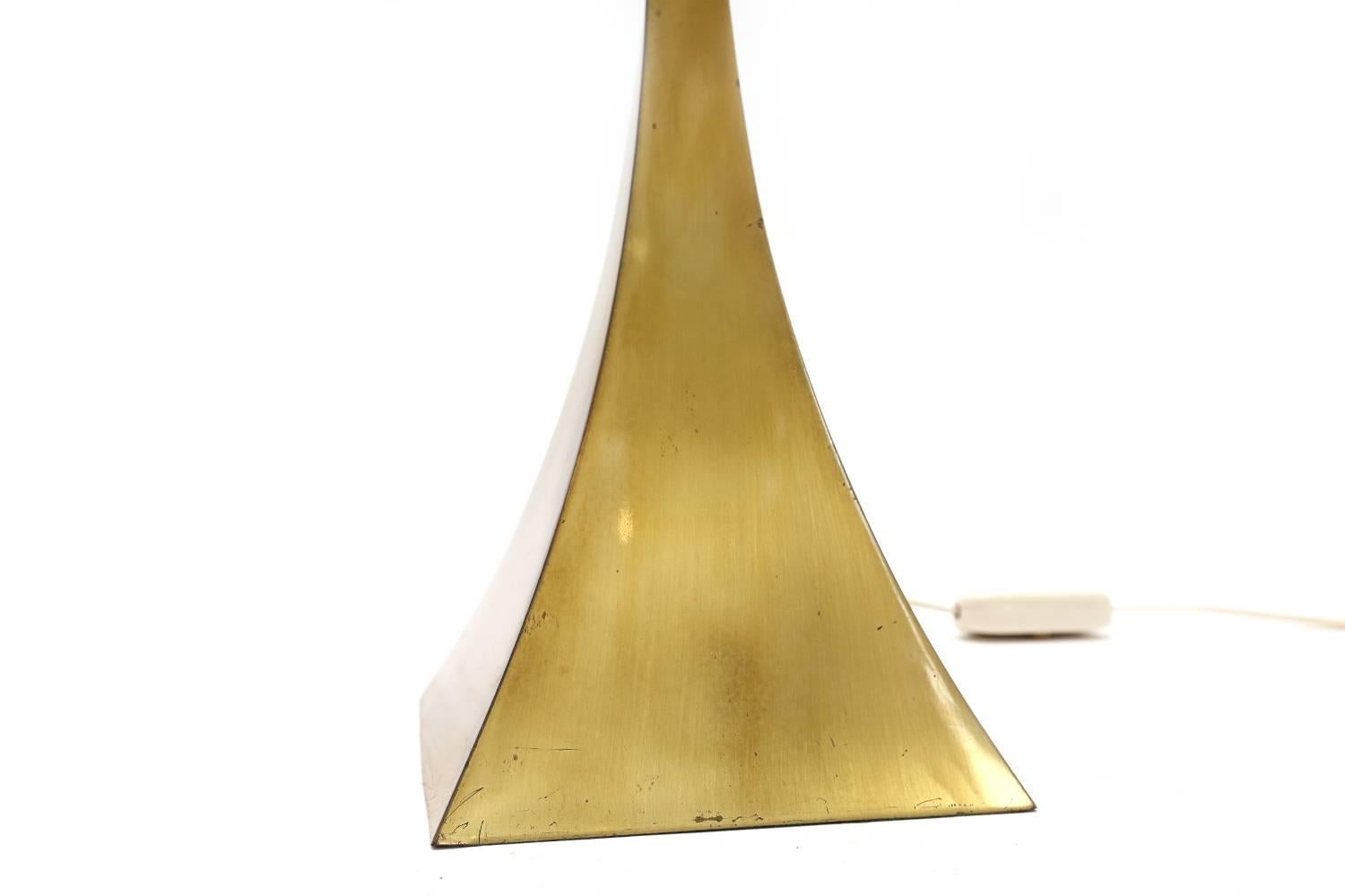 Italian Brass Table Lamp by Romeo Rega, Italy 1970s
