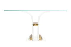 Brass and Lucite V-Console Table