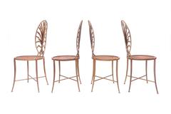 Regency gilt metal Coco Chanel dining Chairs