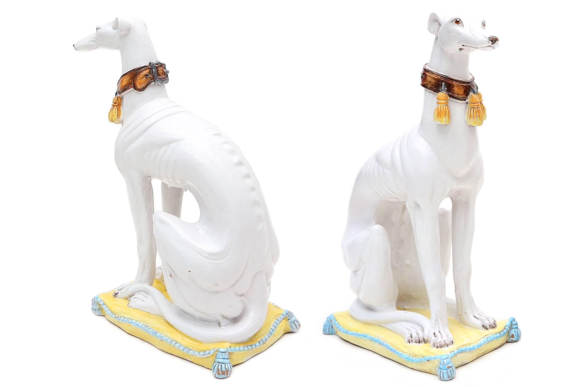 Ceramic Greyhound Dog Sculptures In Excellent Condition In Antwerp, BE