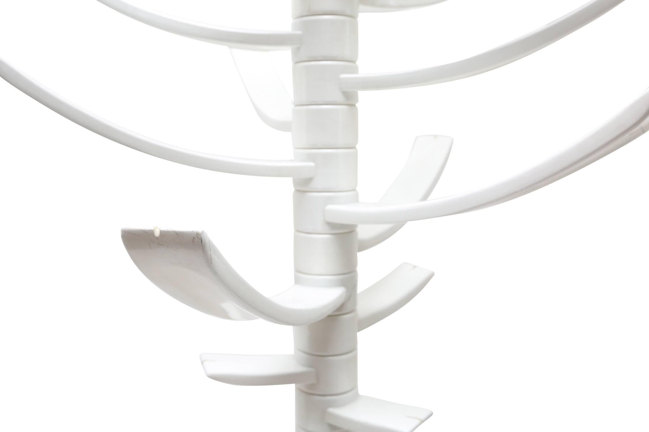 Bruce Tippett Renna coat stand. Gavina, Knoll International. Italy, circa 1968. White lacquered wood.