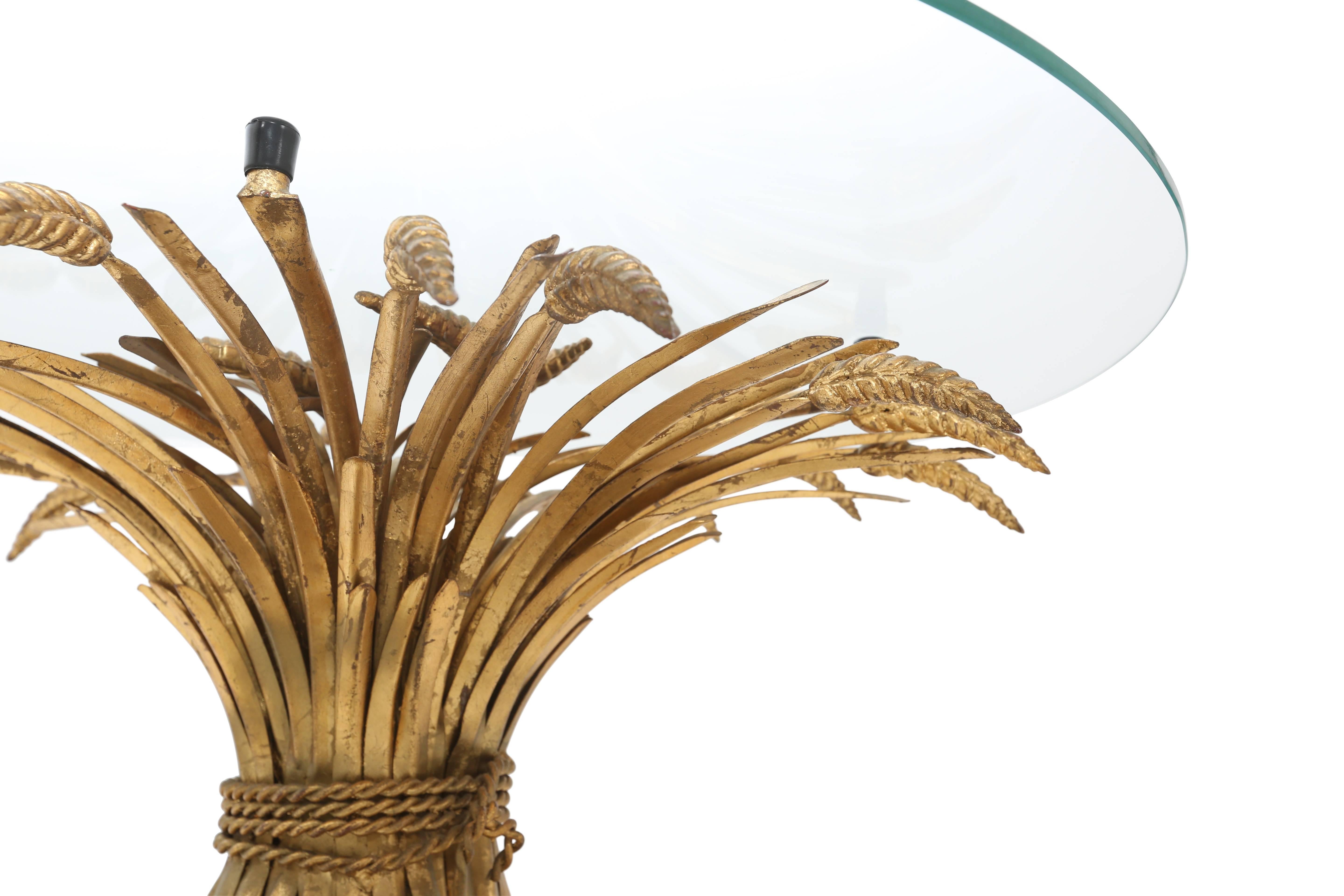 Hollywood Regency Coco Chanel Wheat Sheaf Cocktail Table