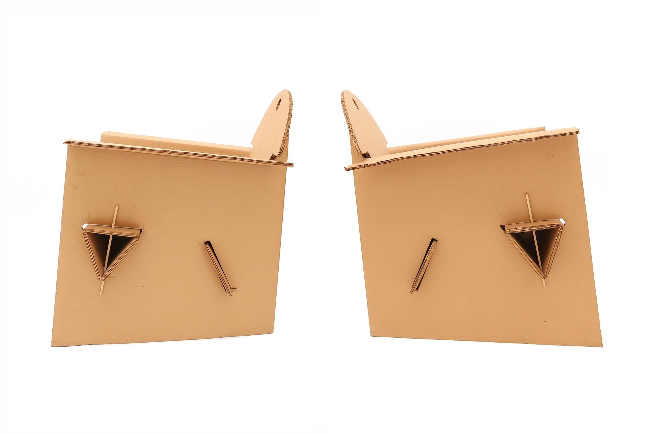 Modern Post-modern Arte Povere Olivier Leblois Cardboard Armchairs  
