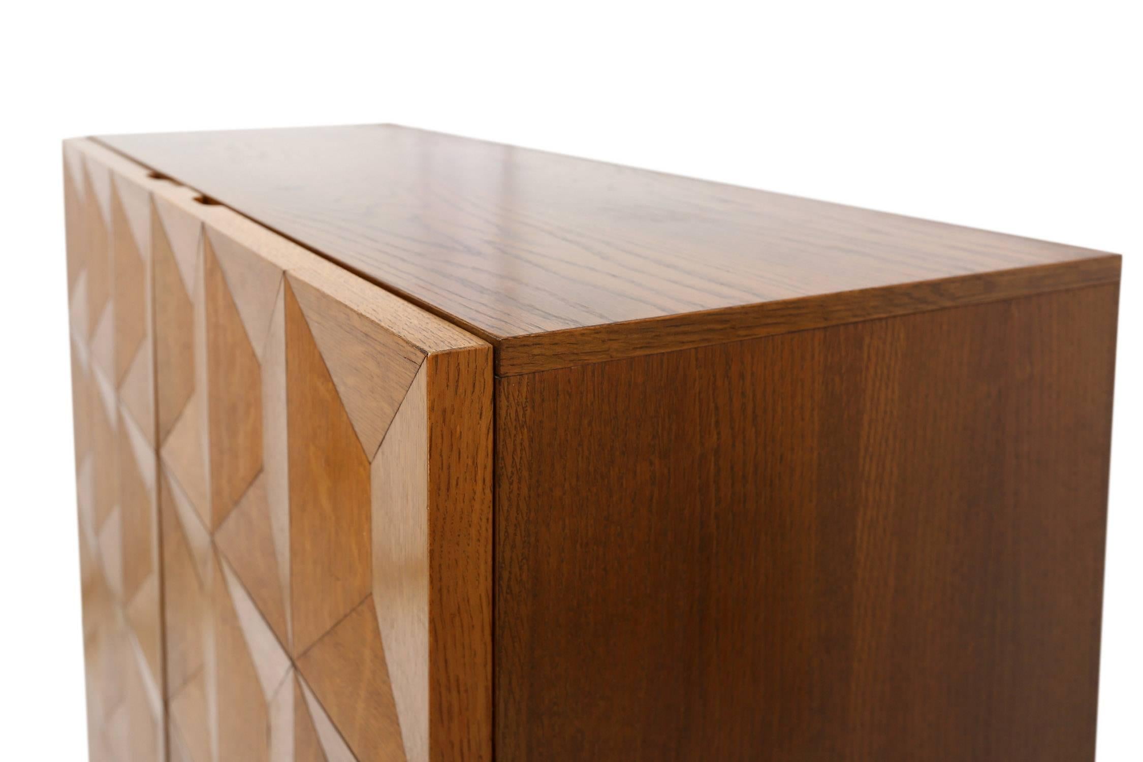 Belgian Golden Brown Brutalist Bar Cabinet