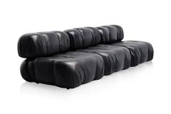 Modular Black Leather 'Cameleonda' Seating Elements