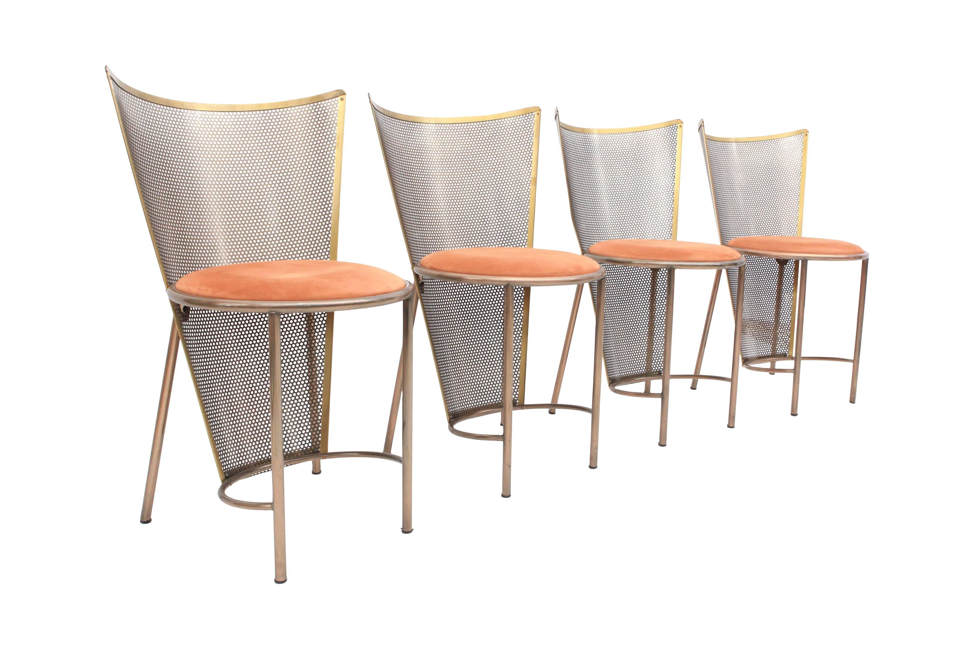 Late 20th Century Post-modern Frans Van Praet Limited Edition Expo '92 Brass Chairs