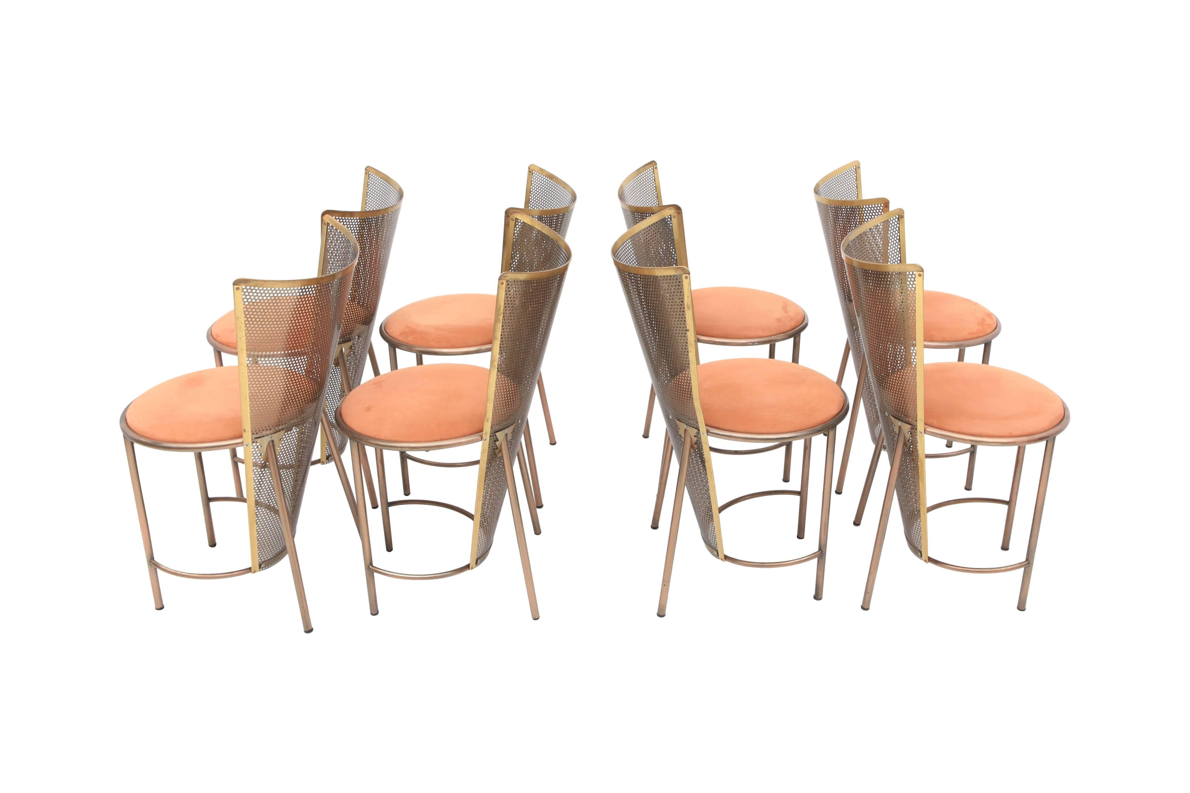 Post-modern Frans Van Praet Limited Edition Expo '92 Brass Chairs 2