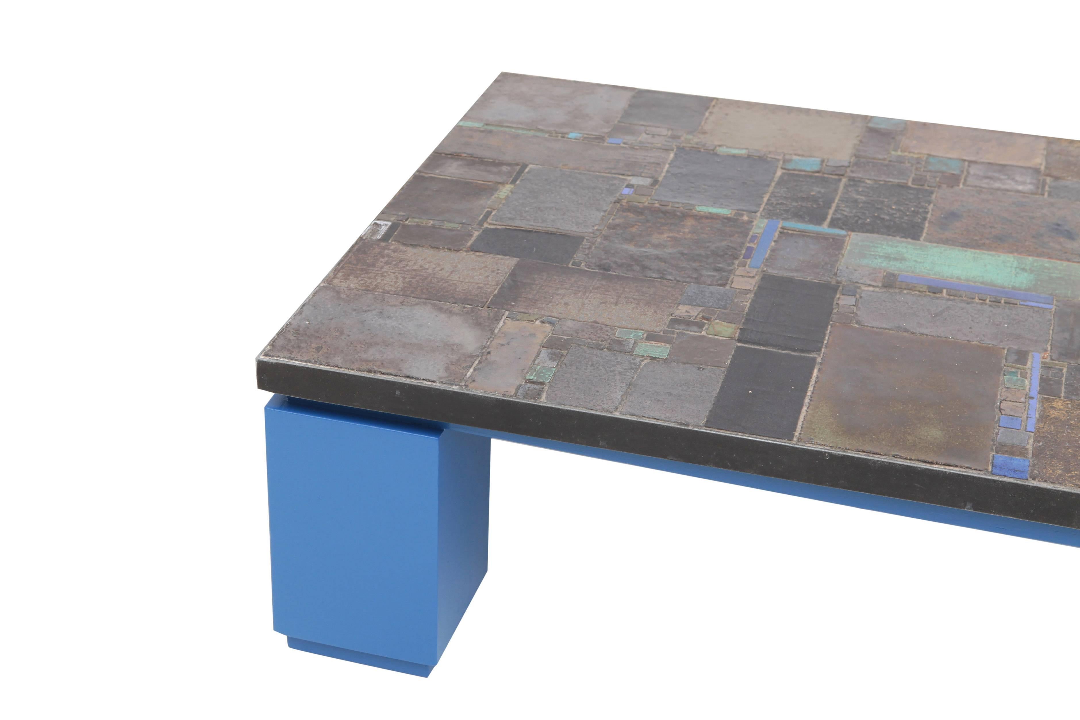 Late 20th Century Pia Manu One-of-a-kind Ceramic Tile Coffee Table