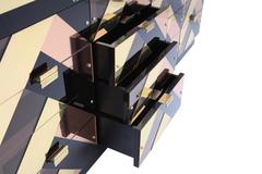 Commode en laiton et tiroir noir - Secrétaire de Victoria