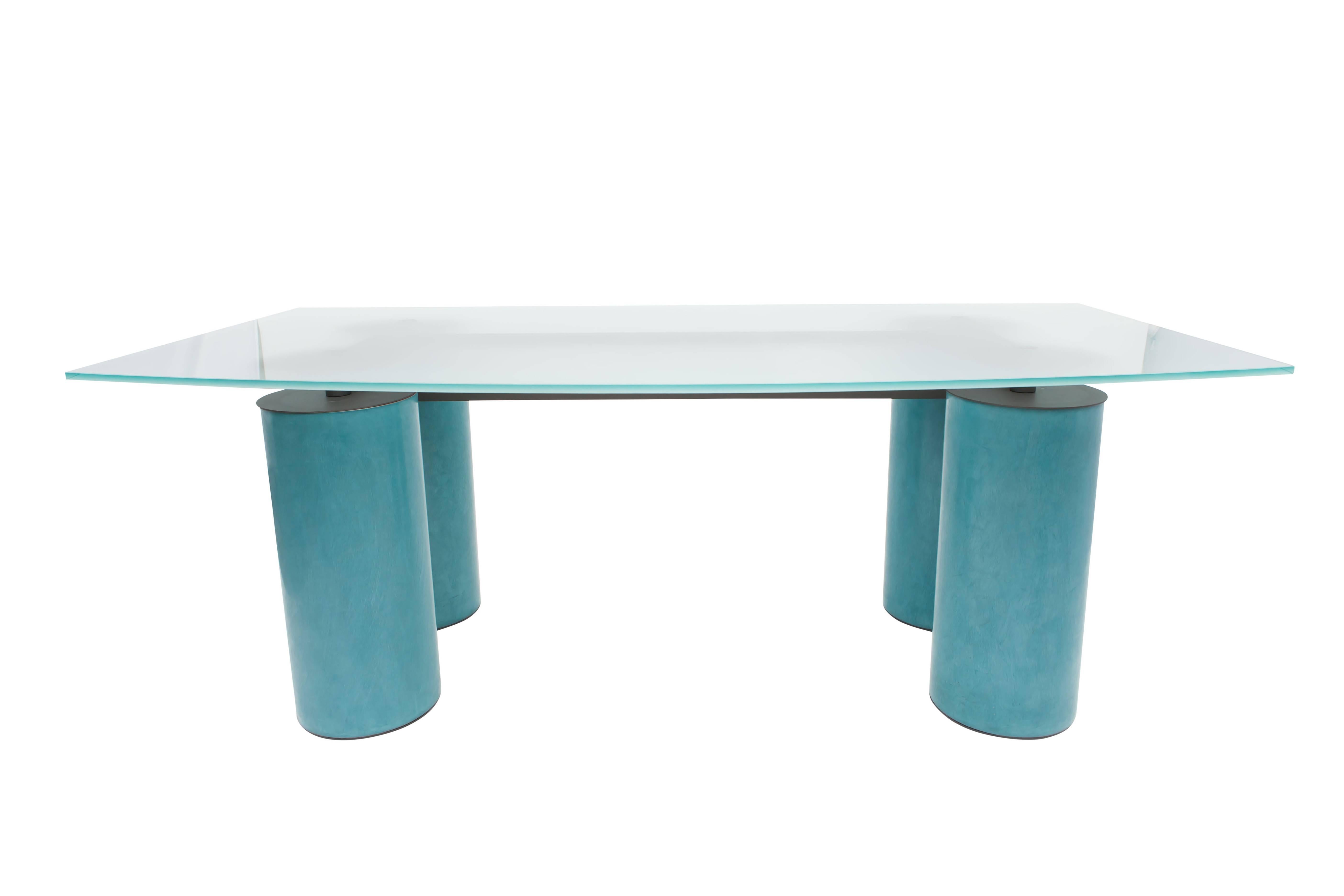 Italian Acerbis turquoise Crystal Serenissimo Table Desk