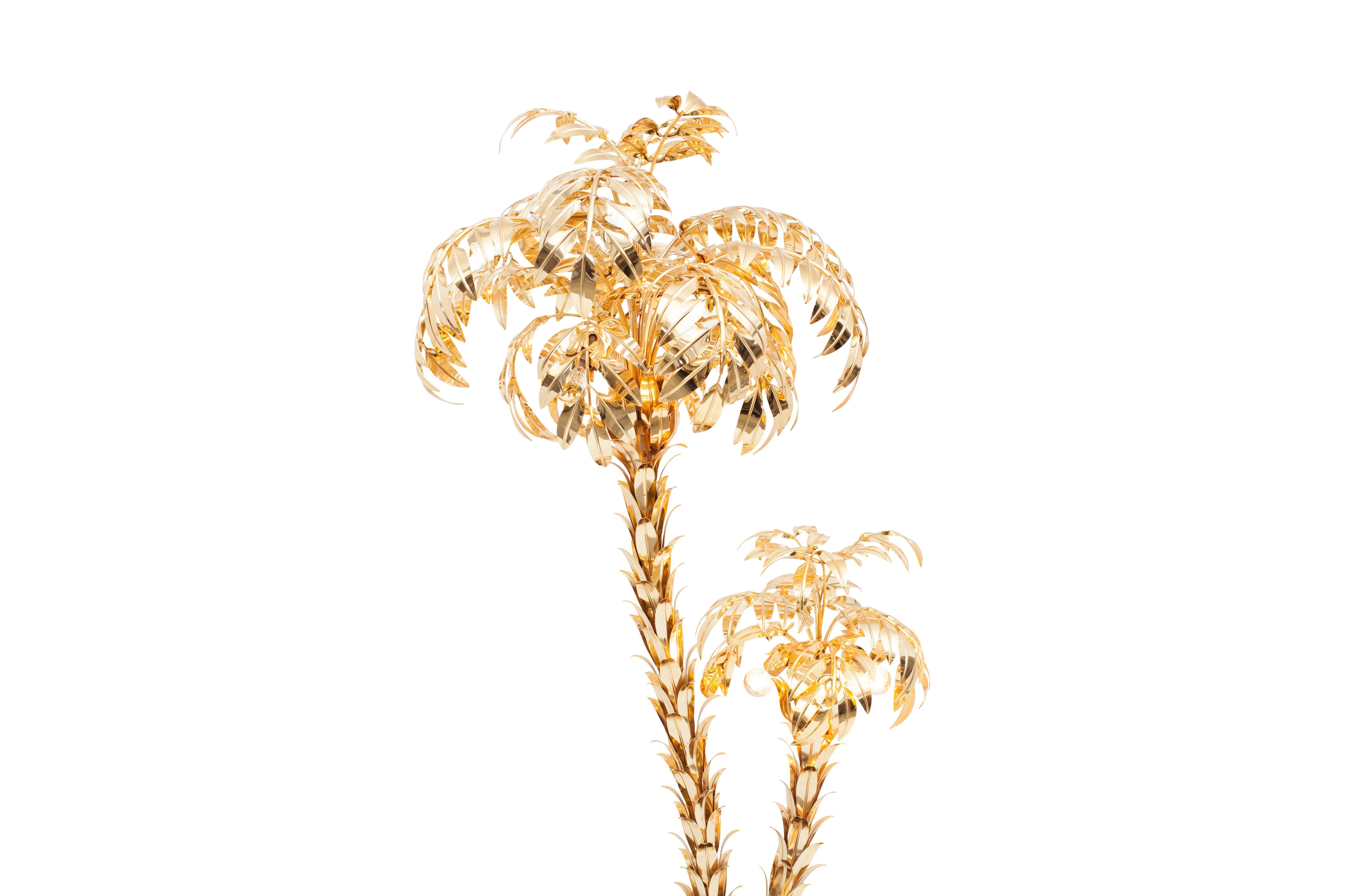 Hollywood Regency Hans Kögl Brass Palmtree Floor Lamp