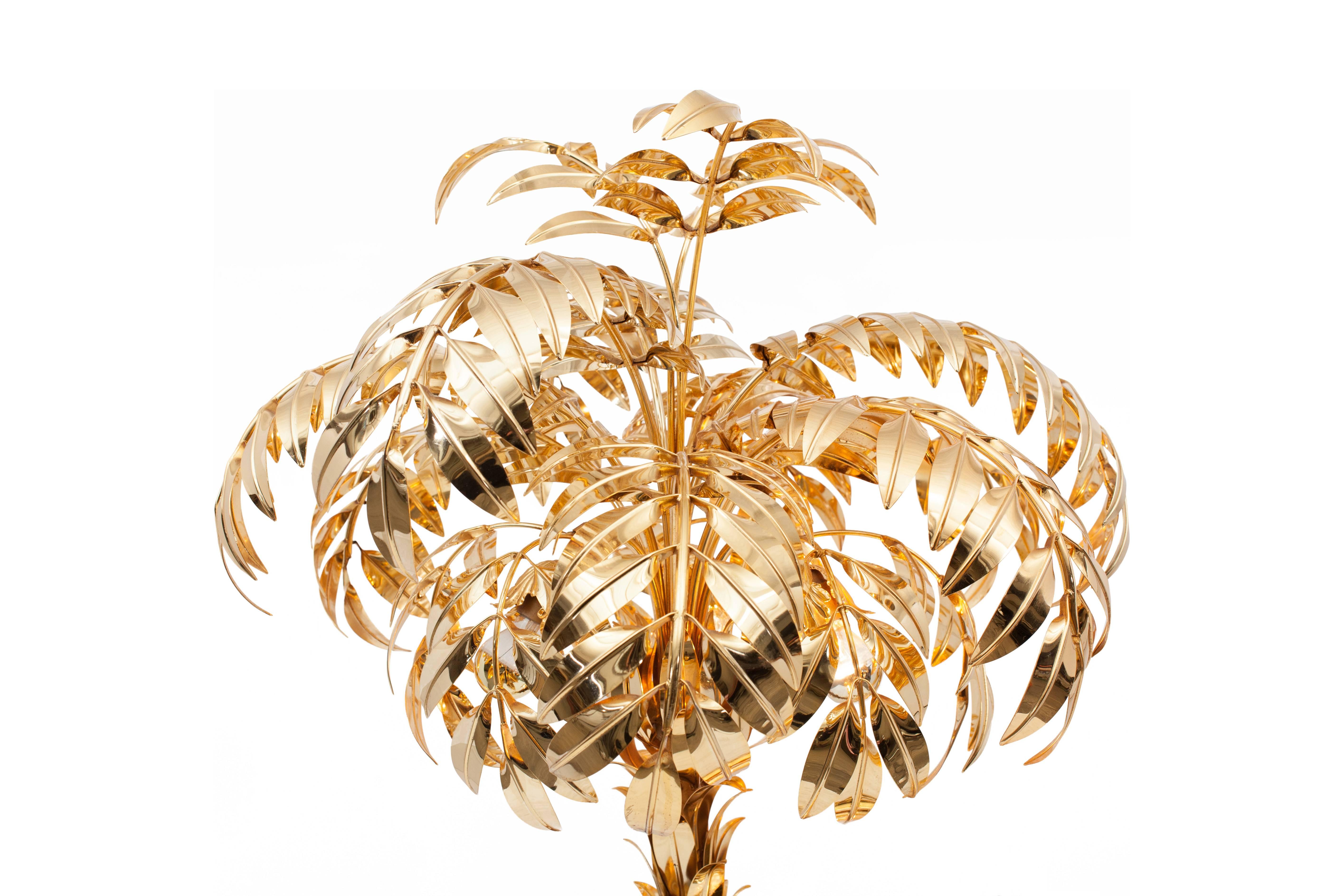 Late 20th Century Hans Kögl Brass Palmtree Floor Lamp