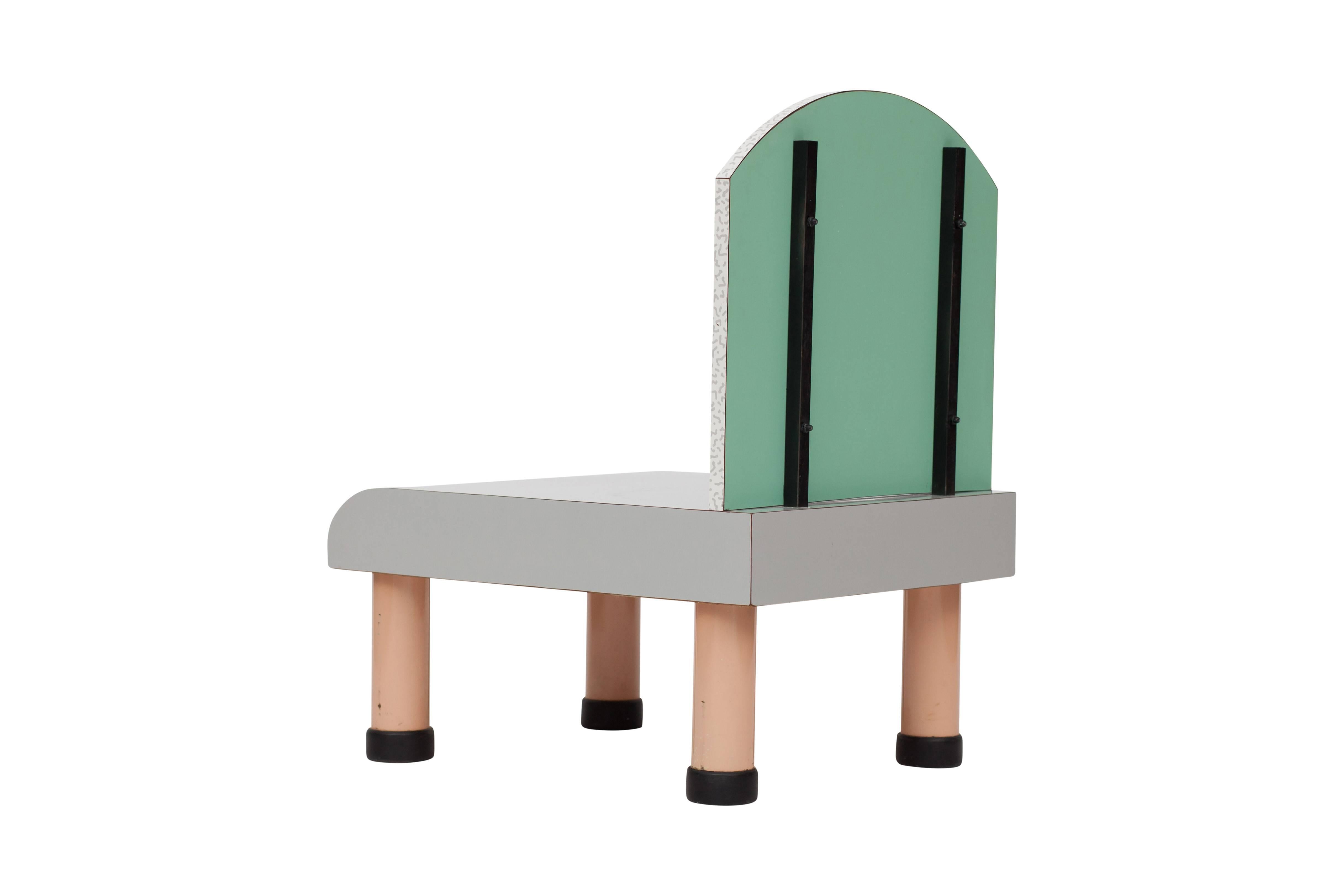Italian Postmodern Ettore Sottsass style Memphis Chair, Italy, 1980s