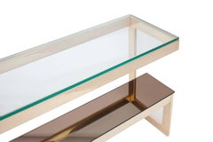 Gold Layered G Two-Tier Console Table