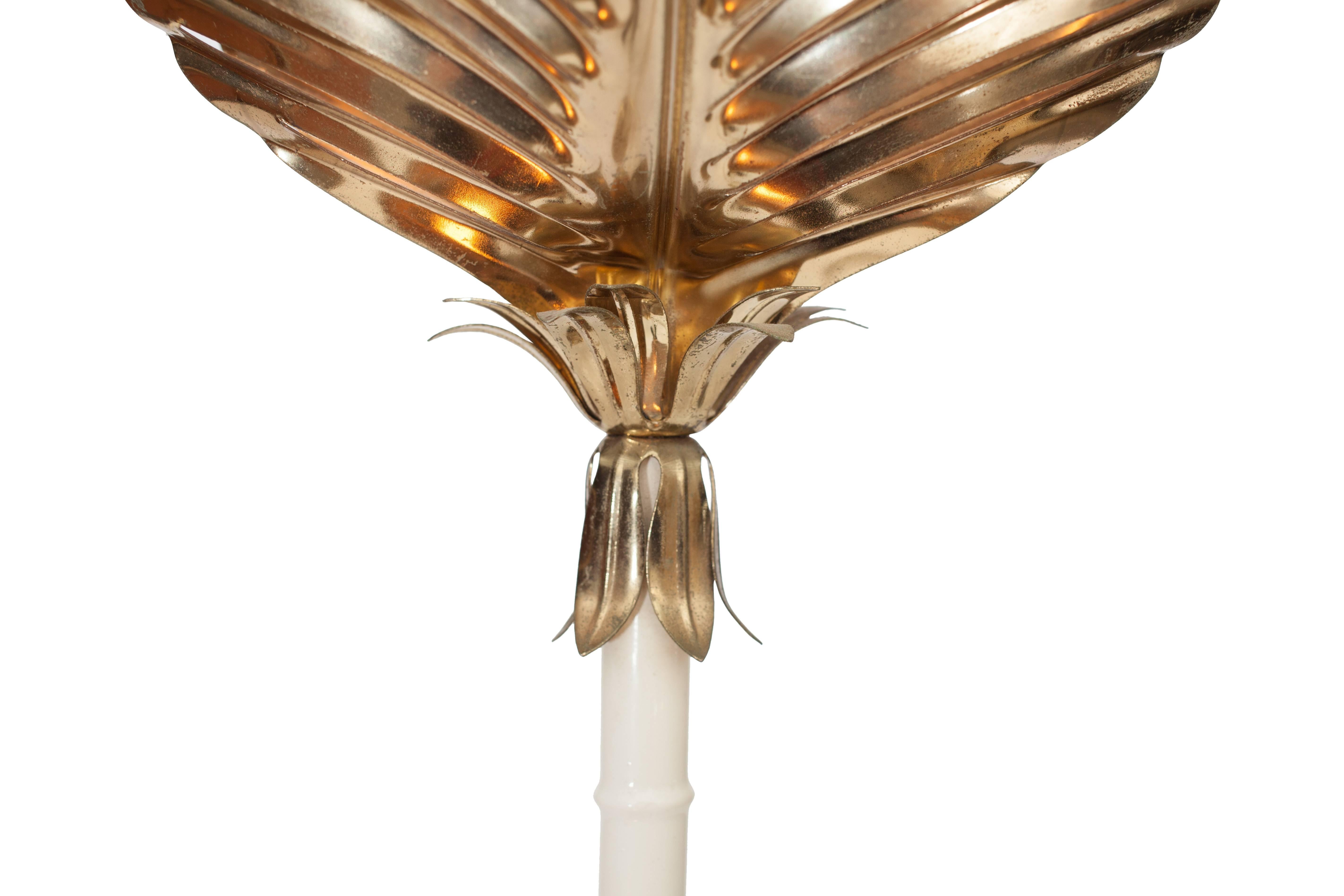Maison Jansen style French Brass Palm Tree Floor Lamp 1970 3