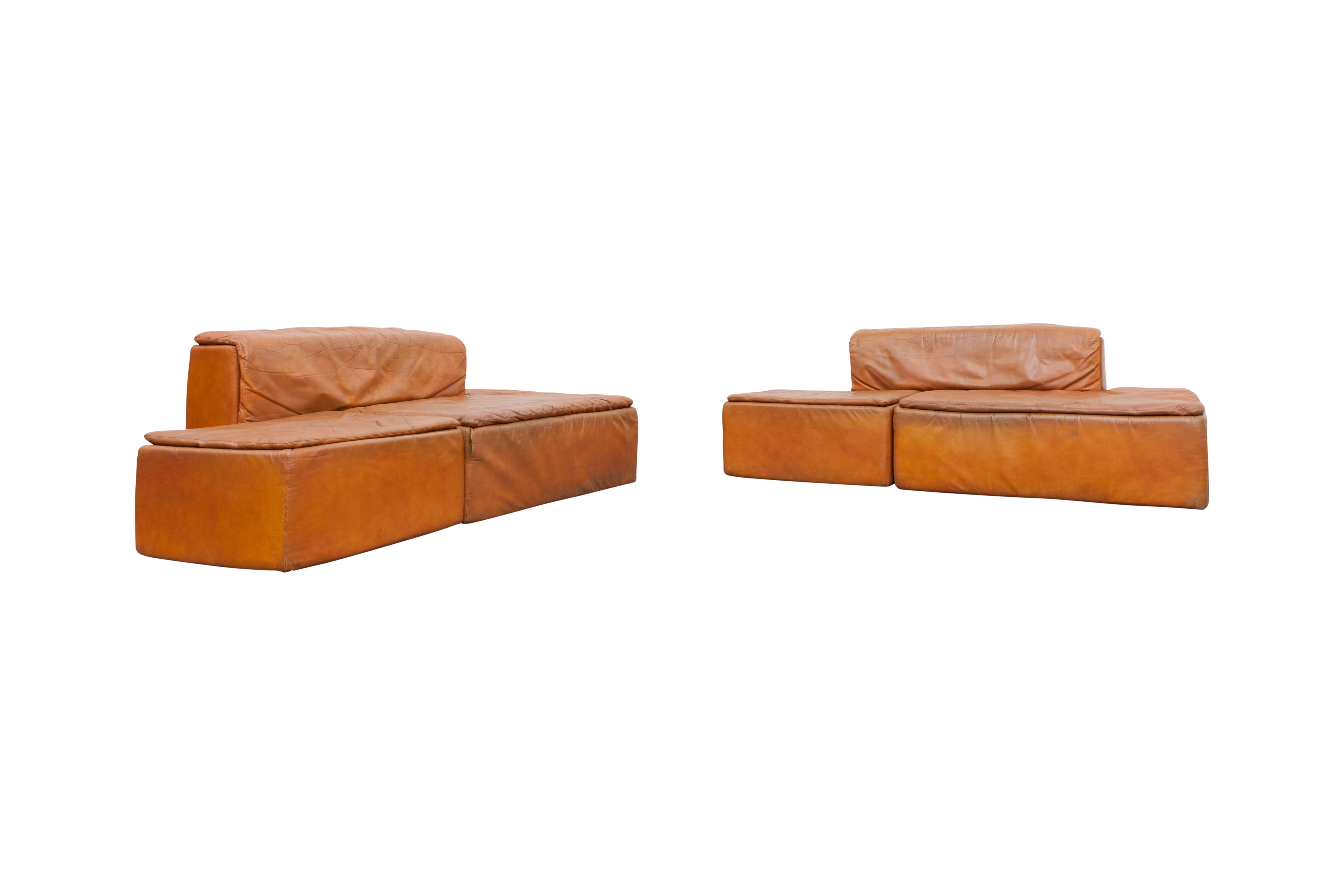 Modular Set of “Paione” Leather Sofa’s by Claudio Salocchi for Sormani 4