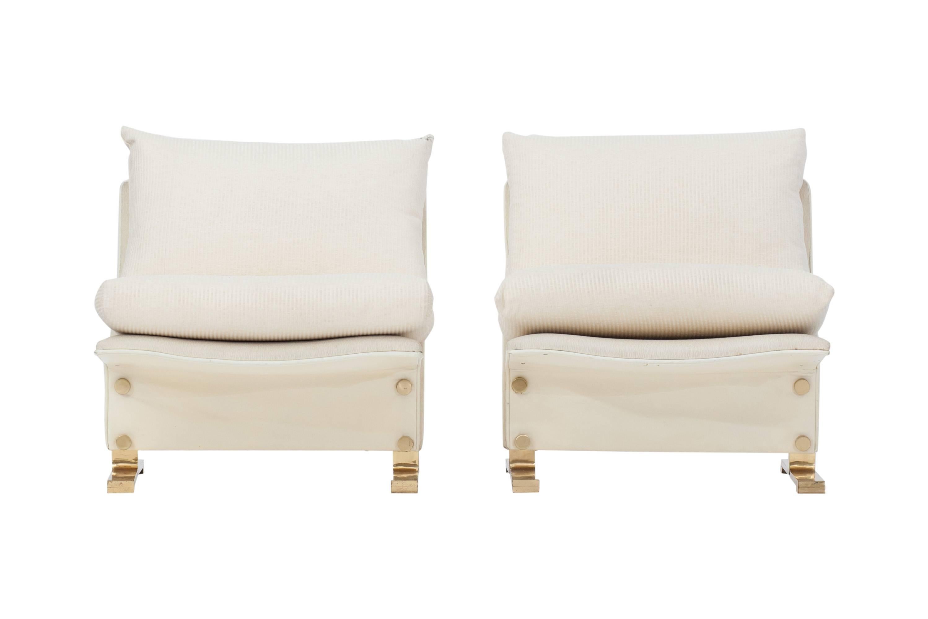 Late 20th Century Marzio Cecchi Pair of Lounge chairs Italy, 1960s
