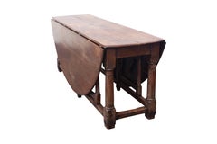 19th Century Baroque Antique Drop-Leaf table in Oak