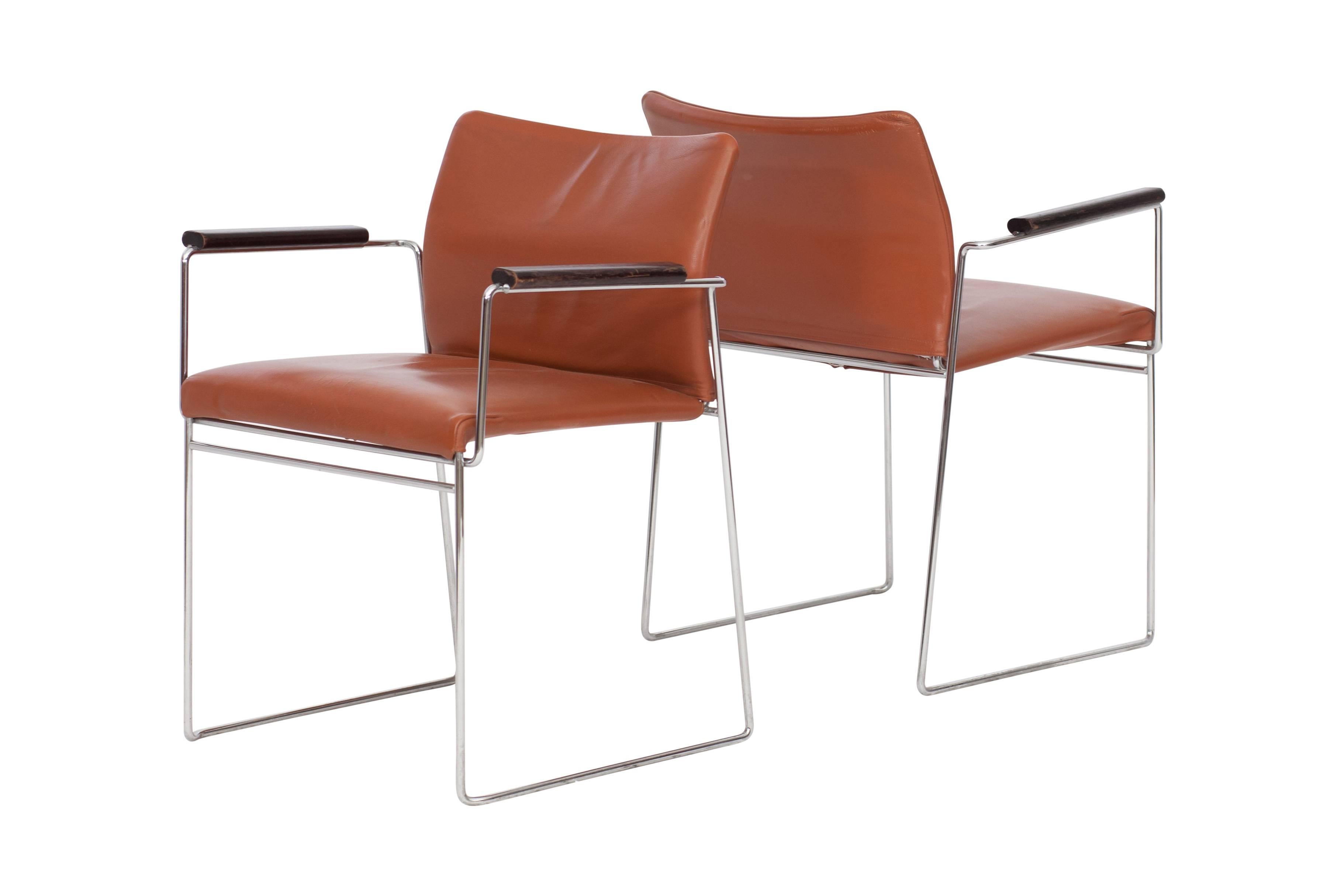 Steel Set of Eight Cassina Jano Dining Chairs by Kazuhide Takahama