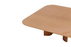 Giovanni Offredi  Mid-Century Modern Square Burl Coffee Table for Saporiti