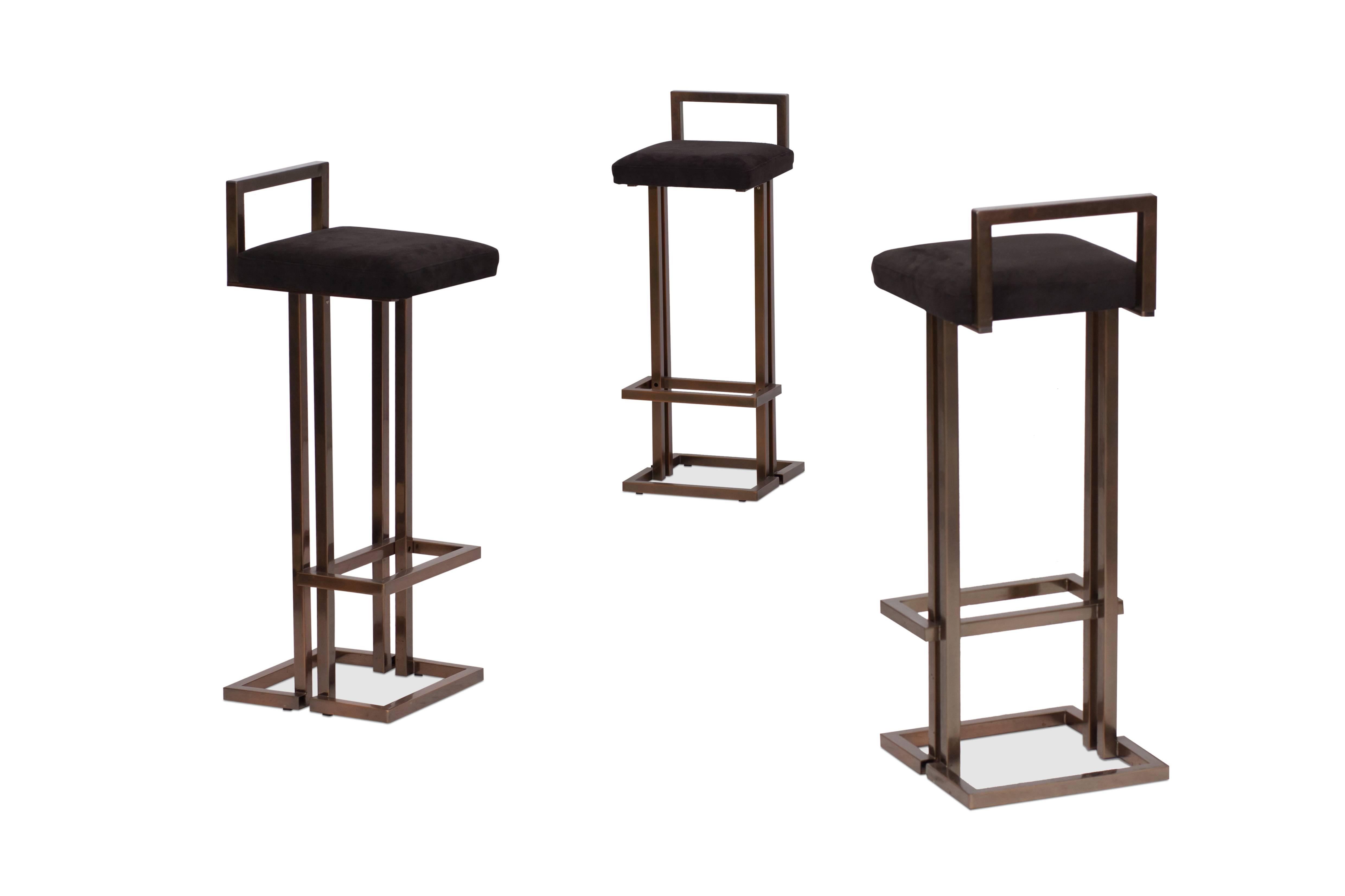 Set of Three Maison Jansen Bar Stools In Excellent Condition In Antwerp, BE