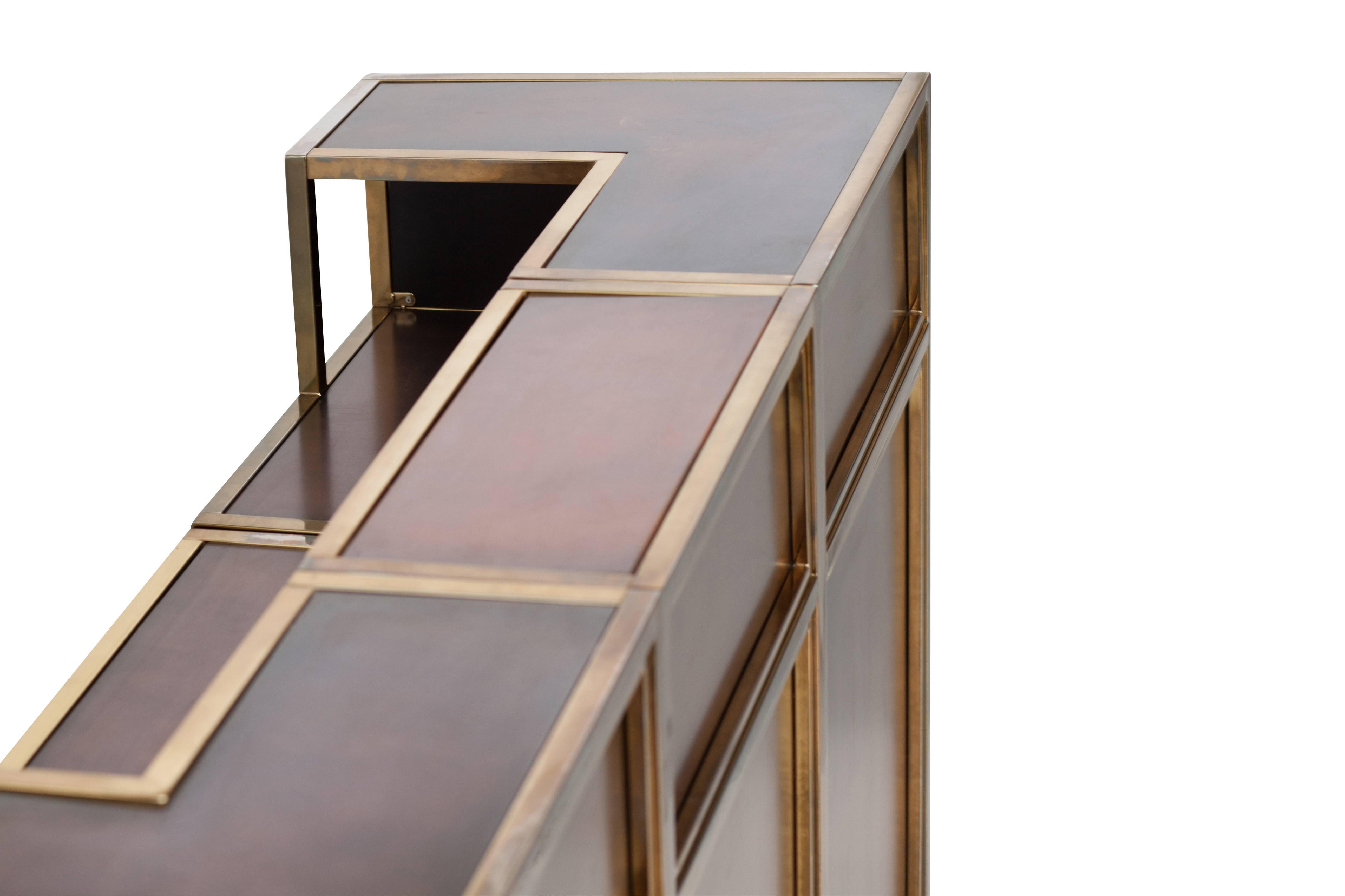 Late 20th Century Maison Jansen Copper and Brass Bar Counter